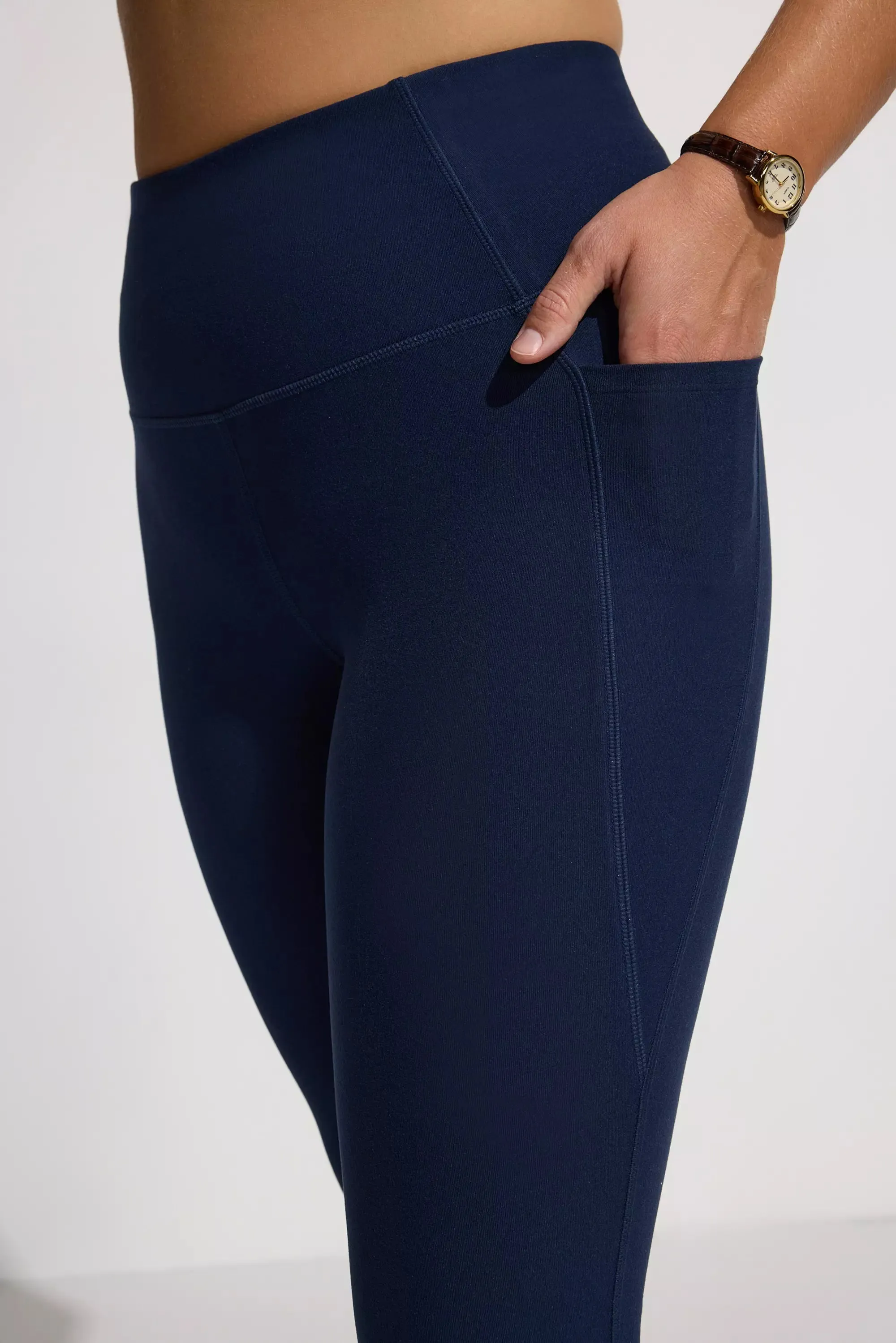 The Active Stretch GRS Certified Recycled Poly Basket Weave Legging - Navy Blue sold by Mondetta product image thumbnail 4