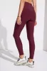 The Active Stretch GRS Certified Recycled Poly Basket Weave Legging - Red sold by Mondetta