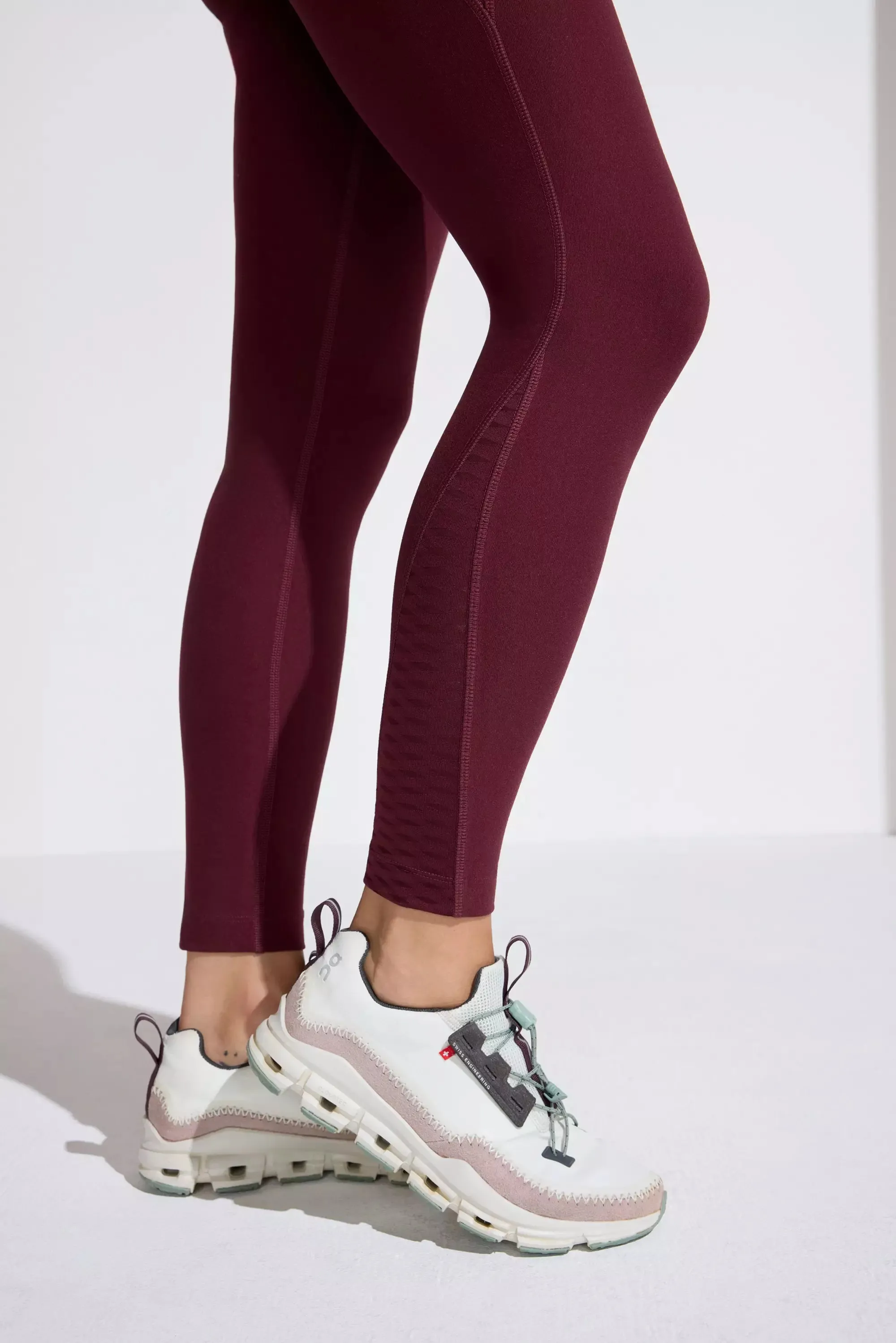 The Active Stretch GRS Certified Recycled Poly Basket Weave Legging - Deep Wine Red sold by Mondetta product image thumbnail 5