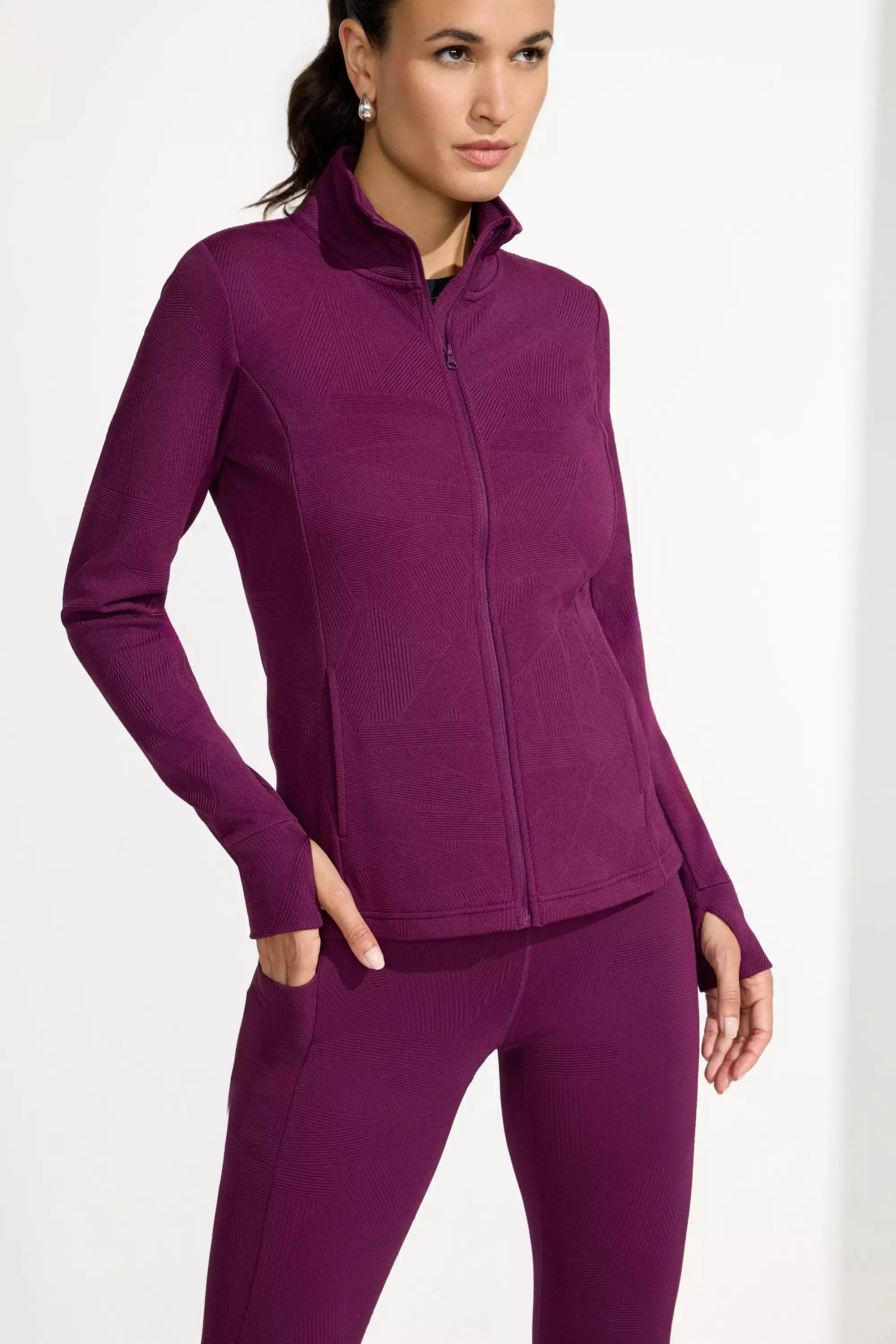 Women’s Geo Jacquard Full-Zip Jacket - Potent Purple sold by Mondetta product image thumbnail 3