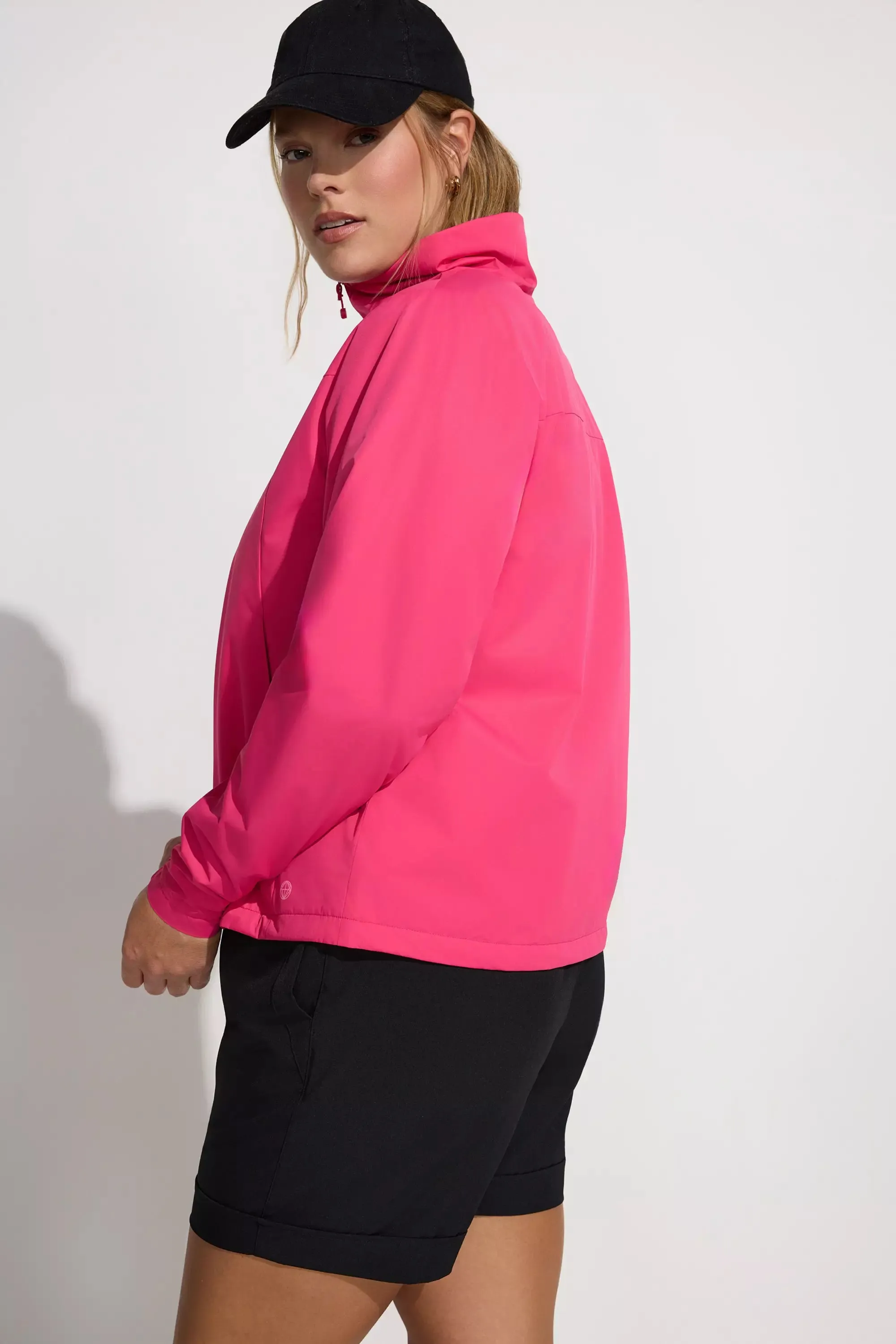 The Wind + Water-Resistant GRS Certified Poly Lined Rain Jacket - Raspberry Sorbet Pink sold by Mondetta product image thumbnail 4