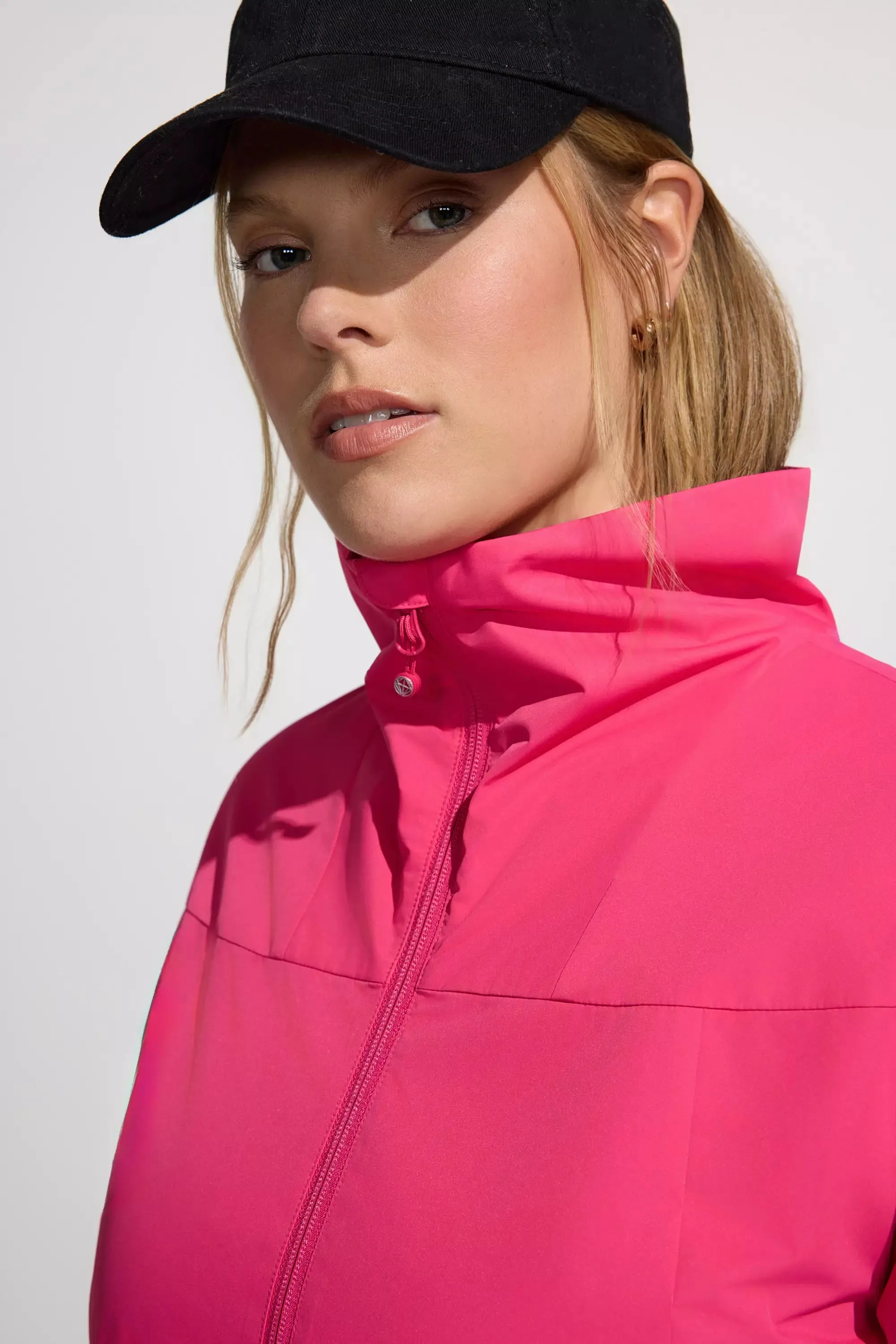 The Wind + Water-Resistant GRS Certified Poly Lined Rain Jacket - Raspberry Sorbet Pink sold by Mondetta product image thumbnail 3
