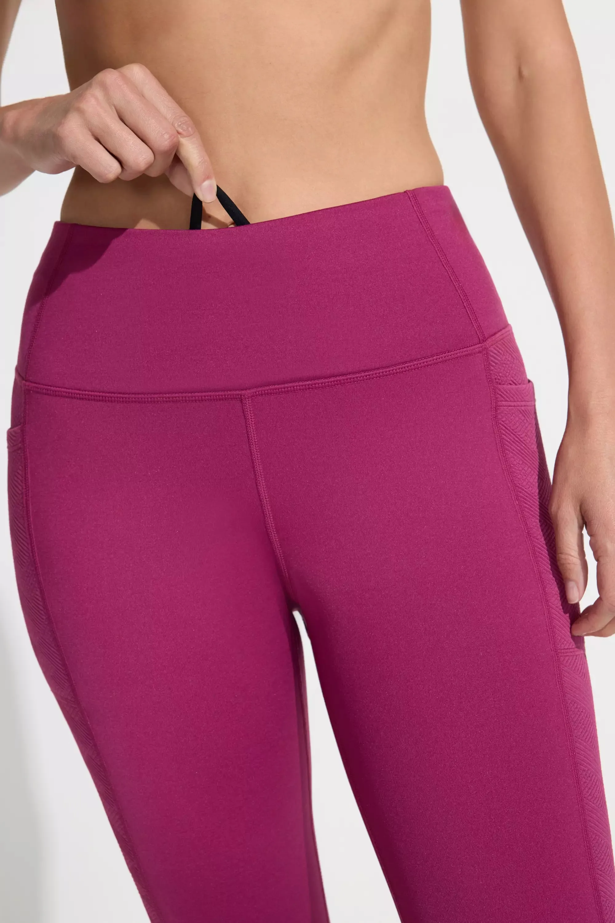 The Jacquard Panel GRS Certified Recycled Poly Legging - Raspberry Coulis Pink sold by Mondetta product image thumbnail 4