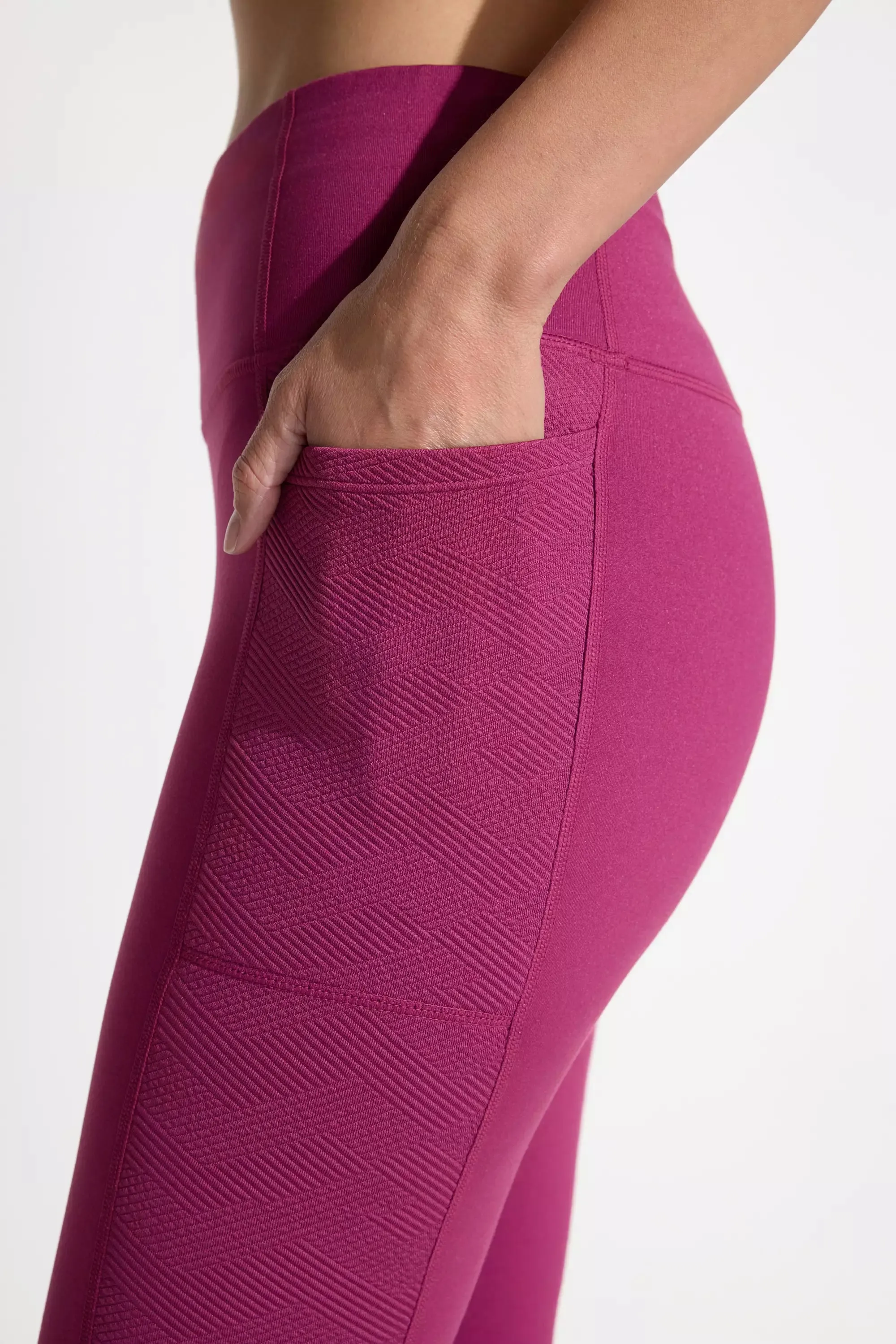 The Jacquard Panel GRS Certified Recycled Poly Legging - Raspberry Coulis Pink sold by Mondetta product image thumbnail 5