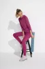The Jacquard Panel GRS Certified Recycled Polyester Legging - Raspberry Coulis sold by Mondetta