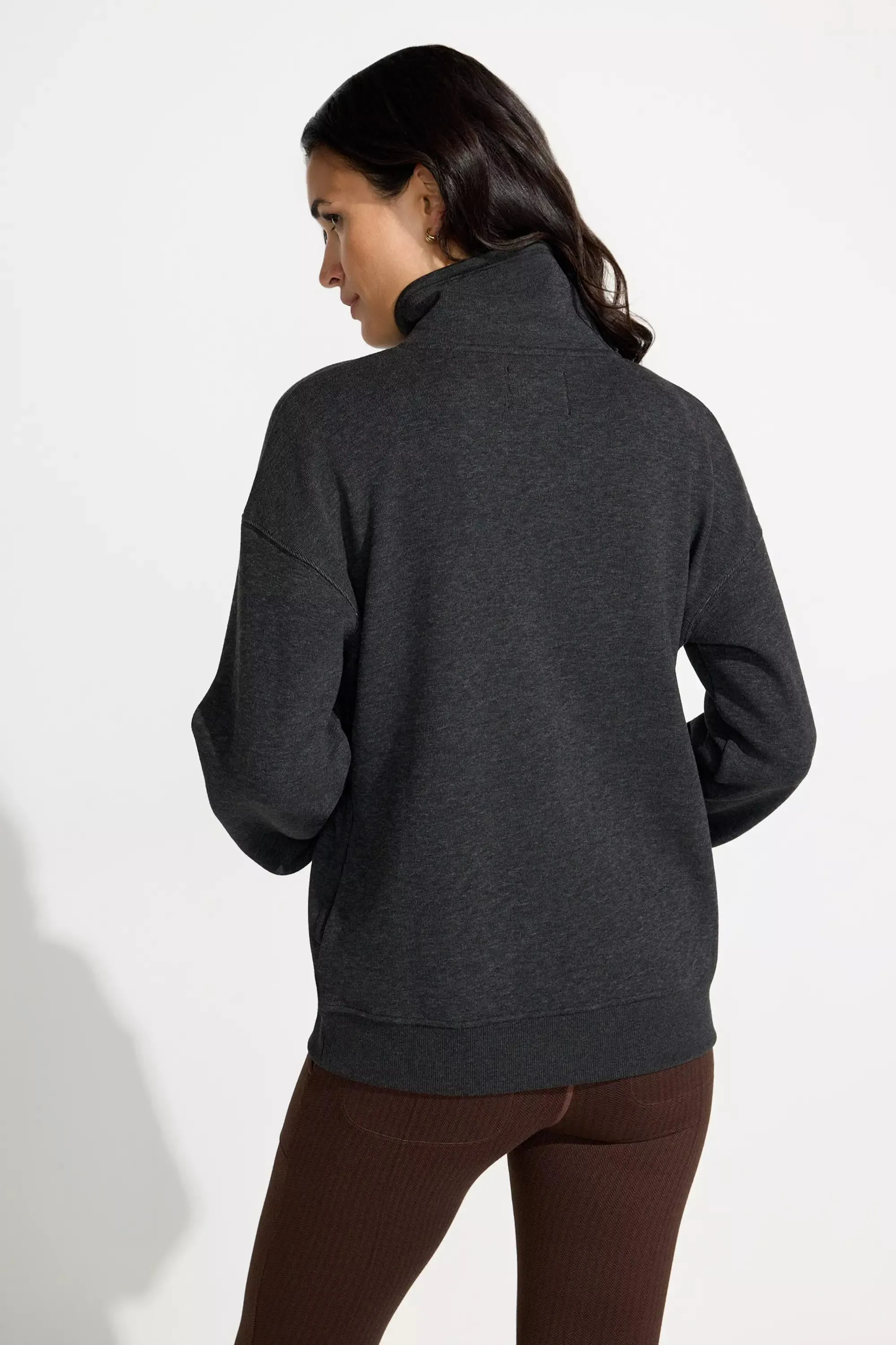 The Soft Warm GRS Certified Recycled Poly Full Zip Top - Heather Black sold by Mondetta product image thumbnail 4