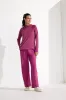 The Soft Luxe GRS Certified Recycled Poly + Modal Wide Leg Pant - Raspberry Coulis sold by Mondetta