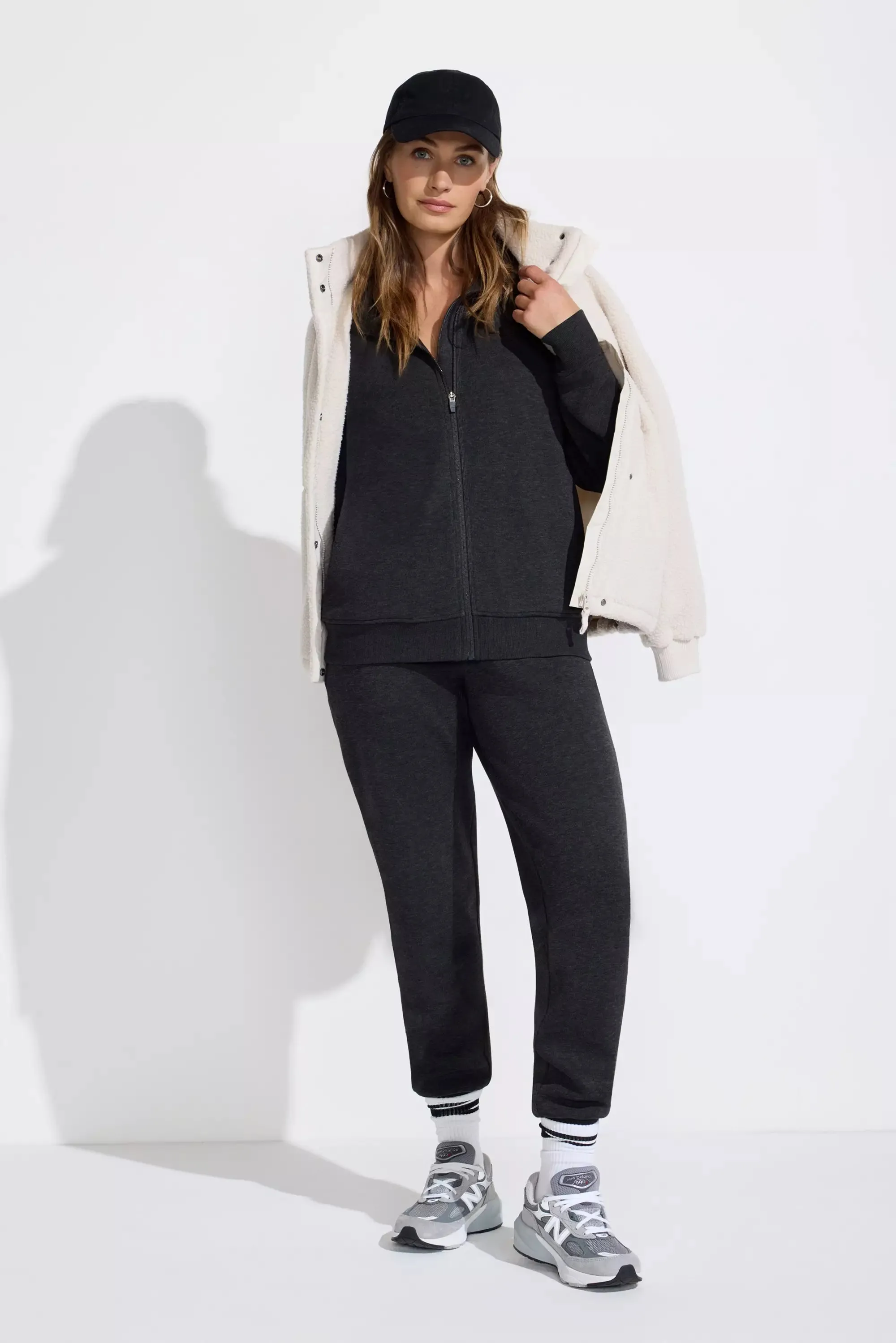 The Soft Warm GRS Certified Recycled Poly Oversized Jogger - Heather Black sold by Mondetta