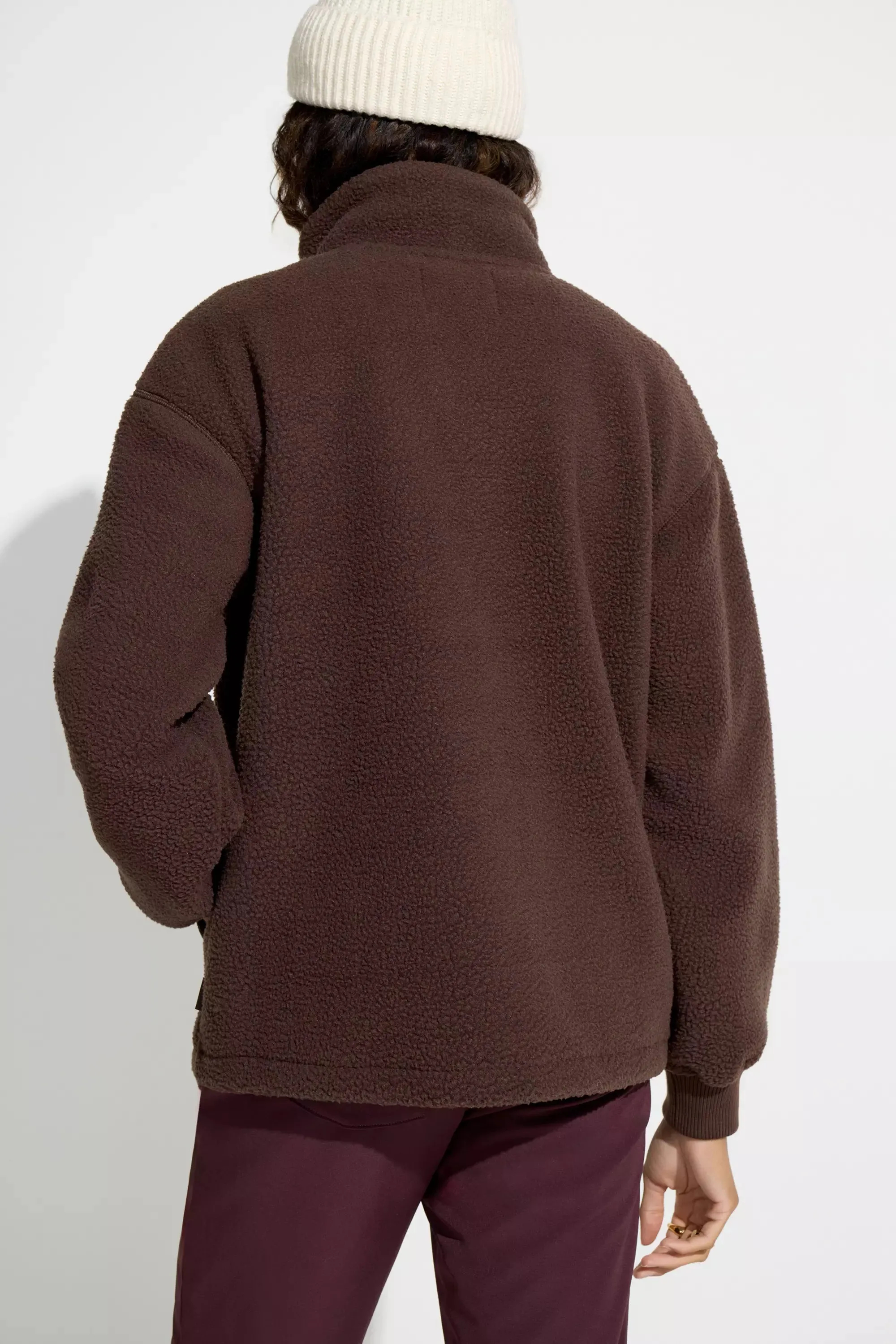 The Sherpa Soft GRS Certified Recycled Poly Short Fleece Jacket - Chocolate sold by Mondetta product image thumbnail 5