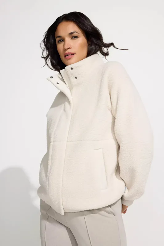 Cropped Fleece Jacket - White sold by Mondetta