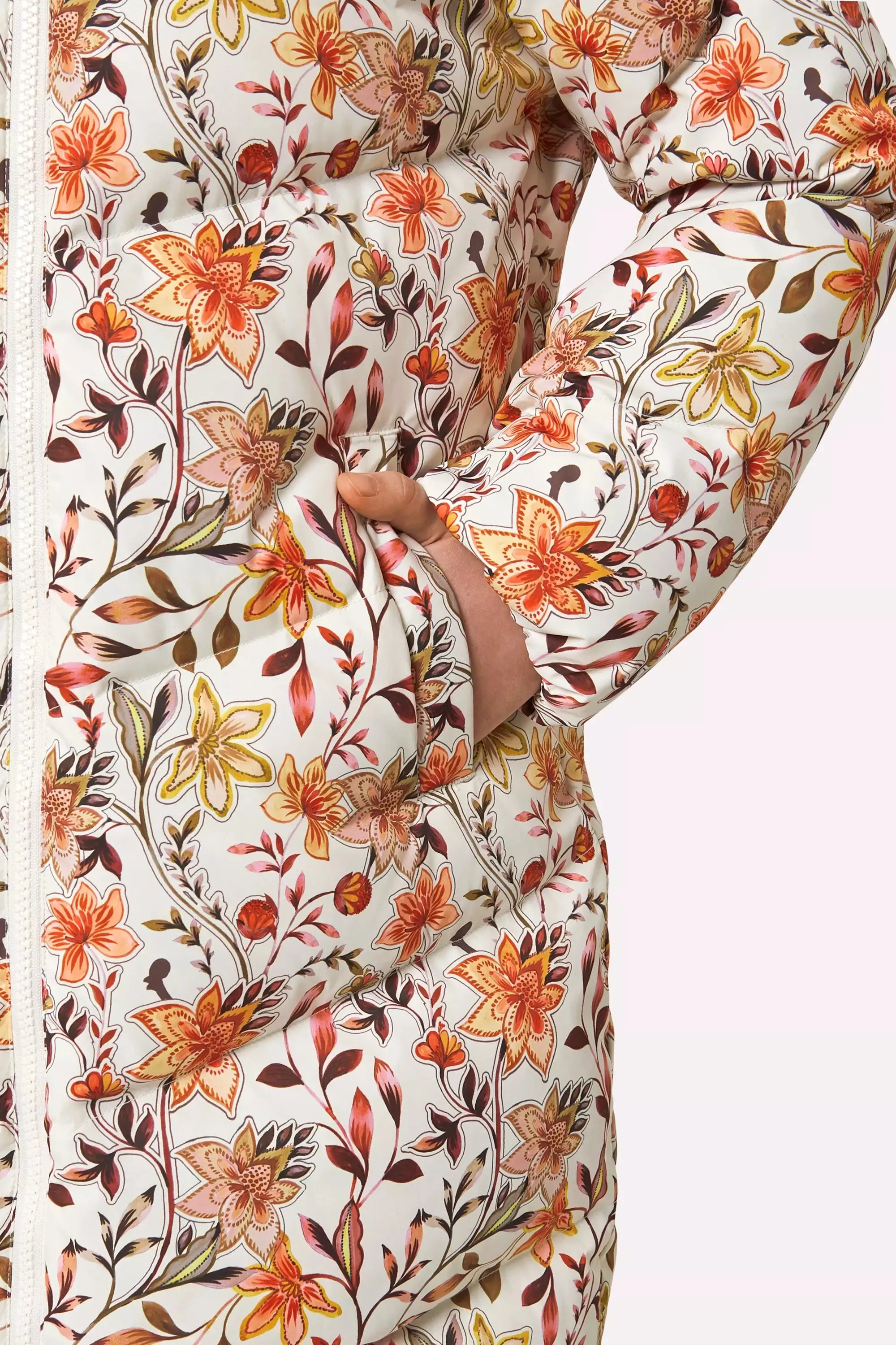 The Girls' RDS 700 Fill Power GRS Certified Recycled Poly Medium Length Parka - Floral Print sold by Mondetta product image thumbnail 3