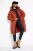 Women’s Diamond Quilt Long Down Parka - Red sold by Mondetta