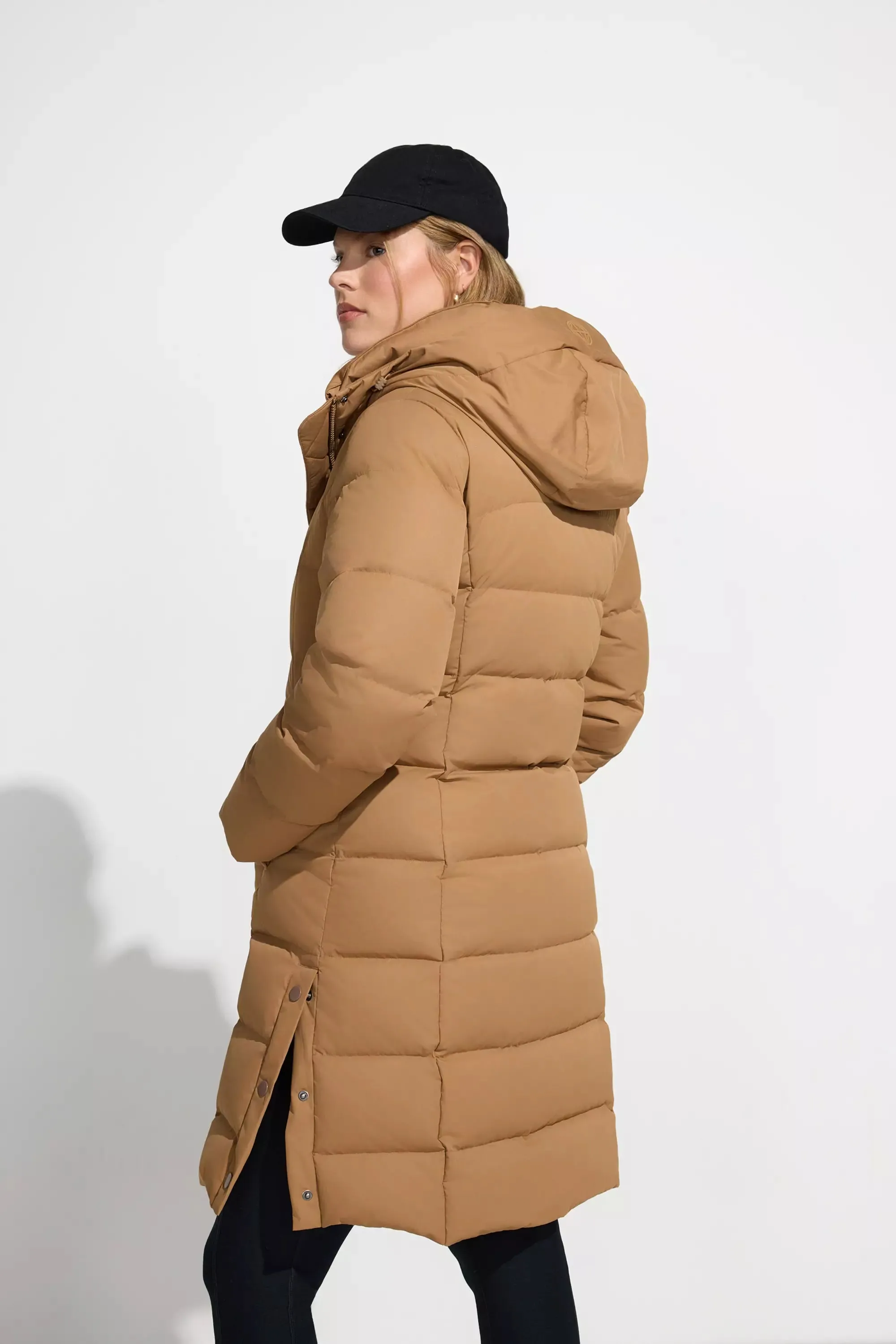 The RDS 700 Fill Power GRS Certified Recycled Poly Longline Parka - Toasted Coconut sold by Mondetta product image thumbnail 4
