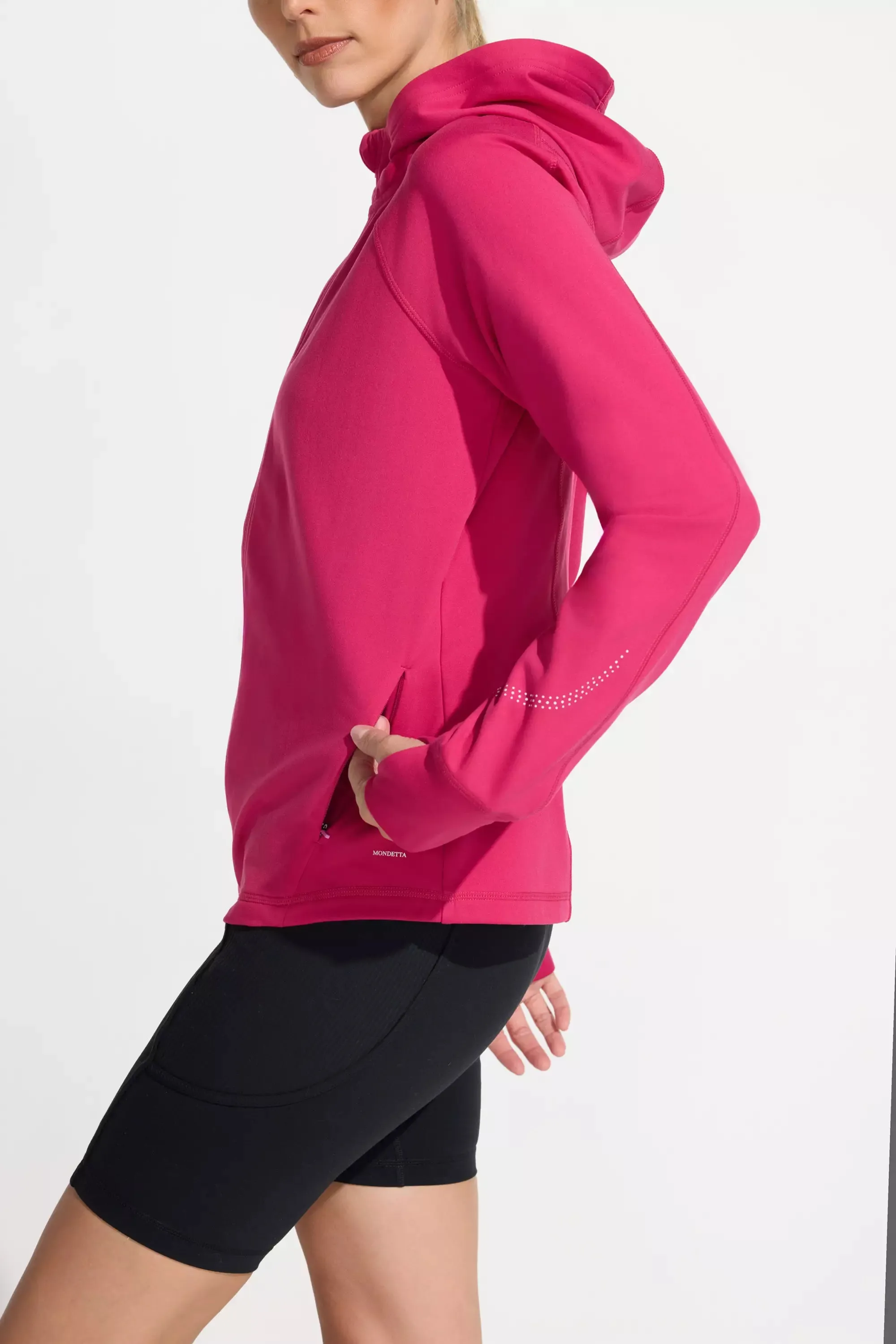 The Stretch GRS Certified Recycled Poly Run Jacket - Hot Pink sold by Mondetta product image thumbnail 4
