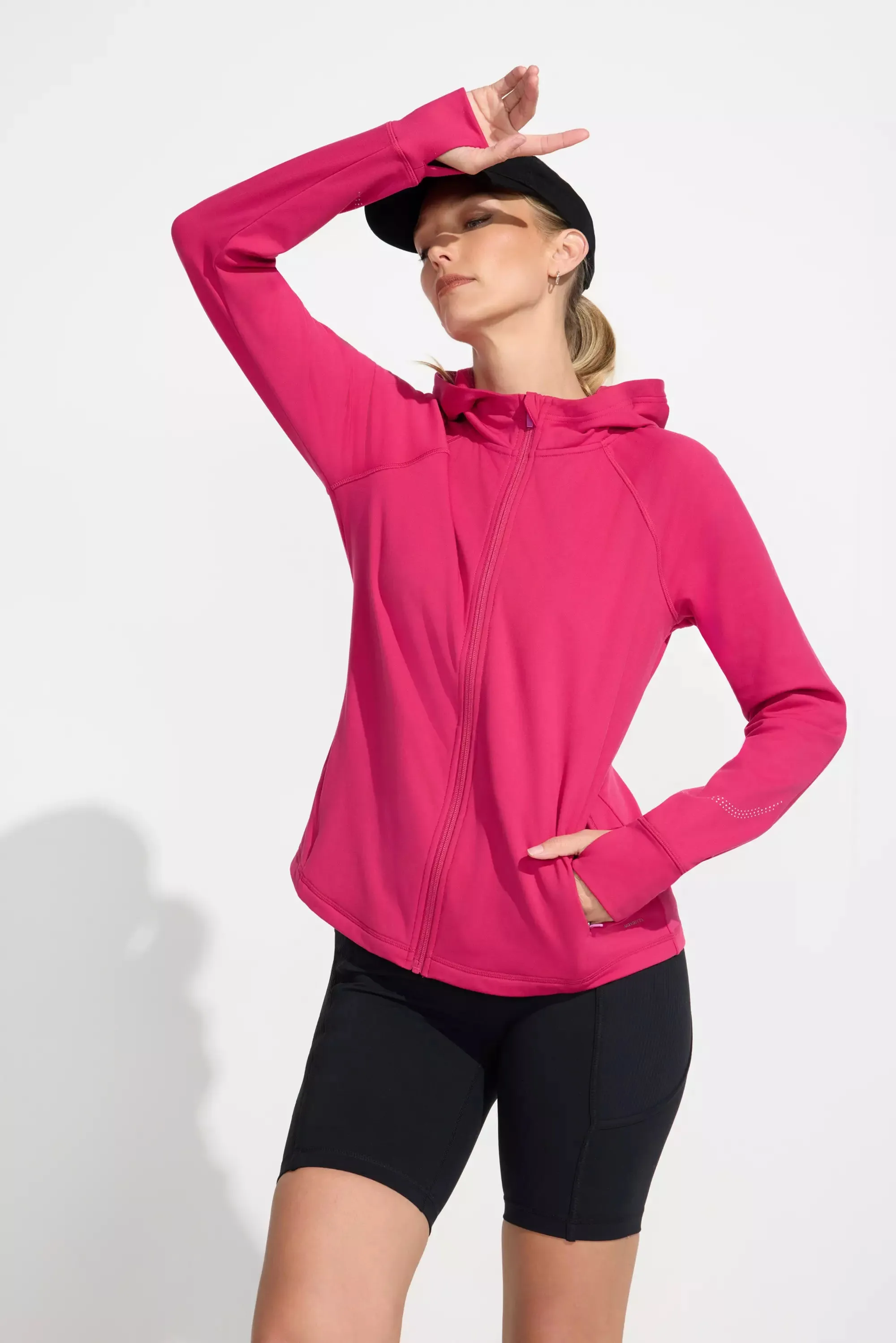 The Stretch GRS Certified Recycled Poly Run Jacket - Hot Pink sold by Mondetta product image thumbnail 2