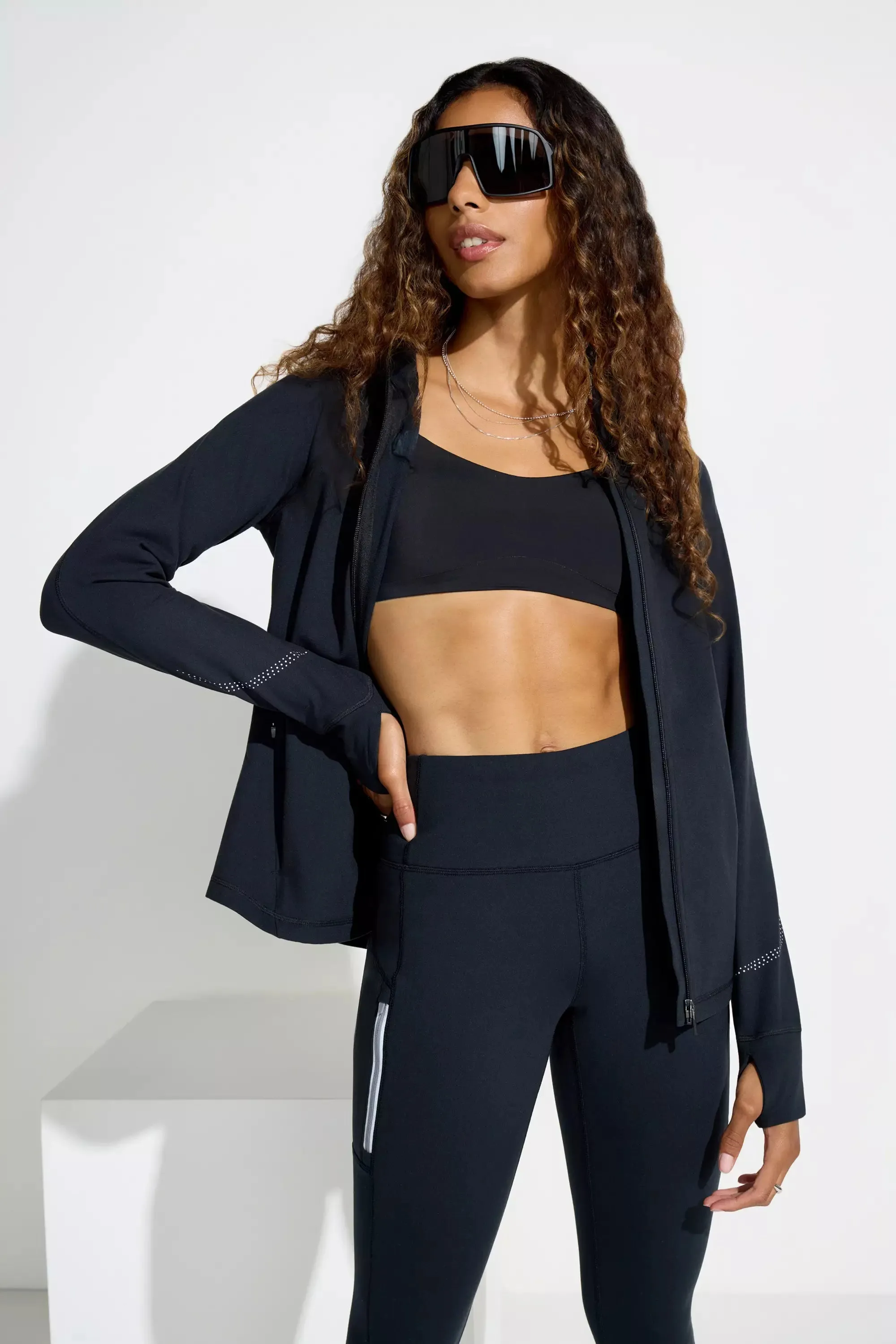 The Stretch GRS Certified Recycled Poly Run Jacket - Black sold by Mondetta product image thumbnail 3