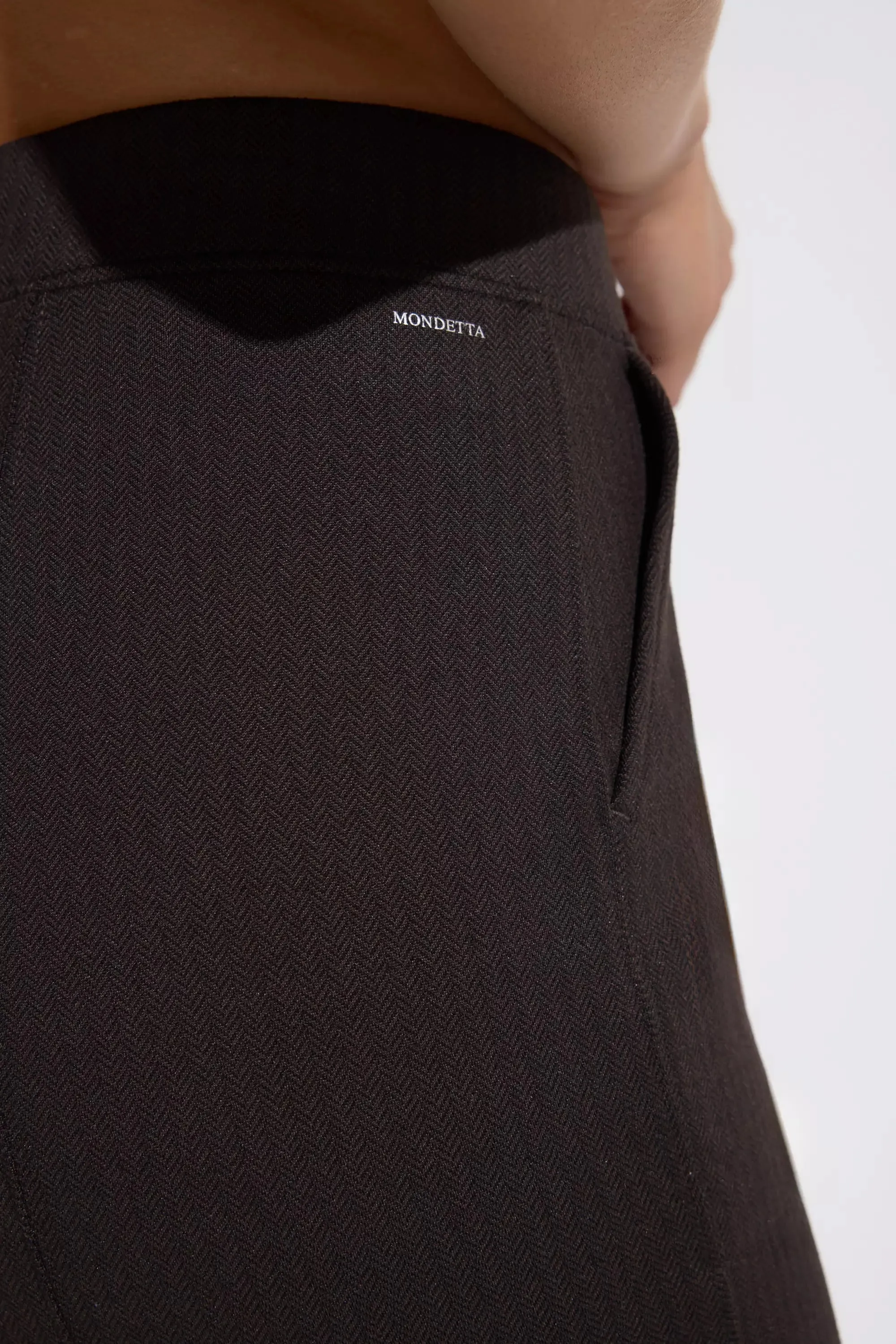 The Soft Luxe GRS Certified Recycled Poly Herringbone Pant - Dark Brown sold by Mondetta product image thumbnail 4