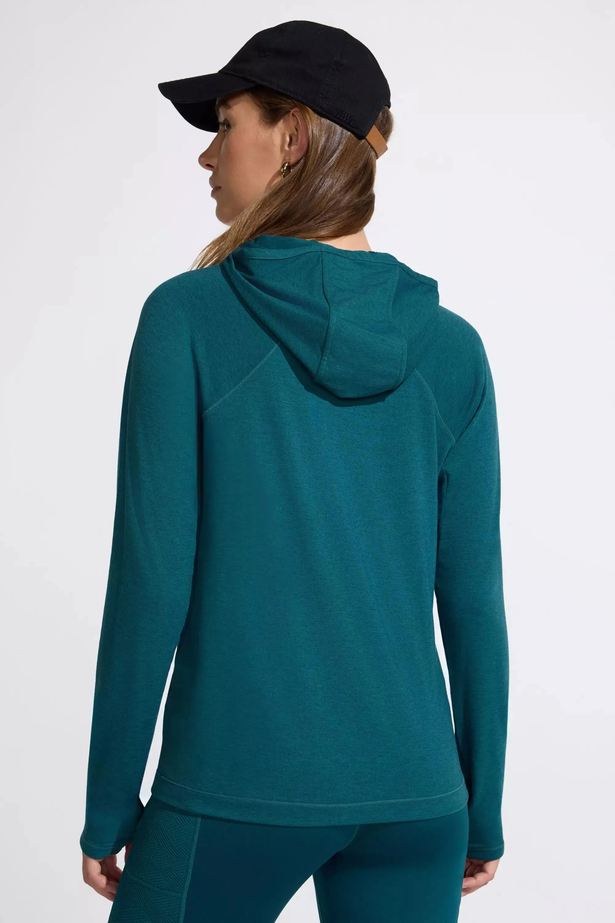 The Soft Stretch GRS Certified Recycled Poly Hooded Top - Green Teal sold by Mondetta product image thumbnail 5