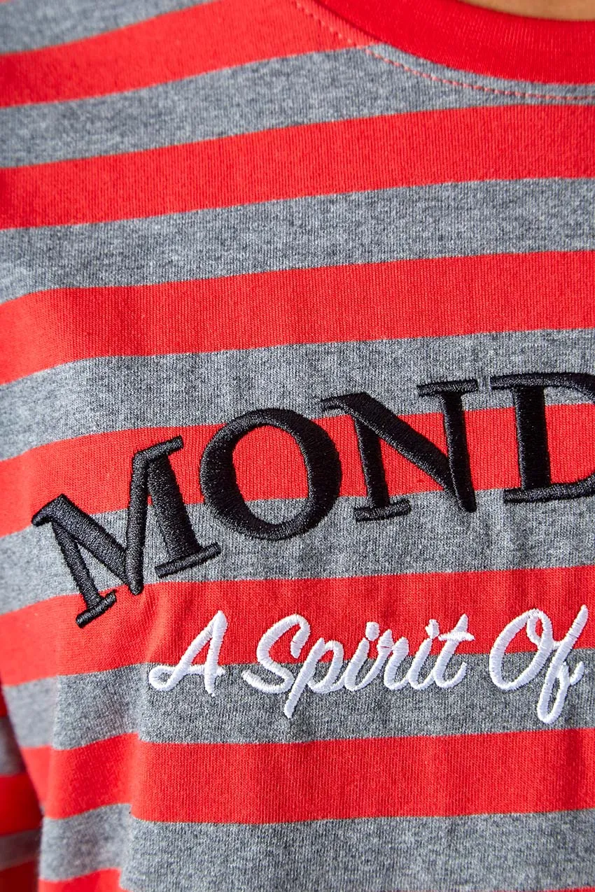 Chase Striped Logo Tee - Maple Red Stripe sold by Mondetta product image thumbnail 5