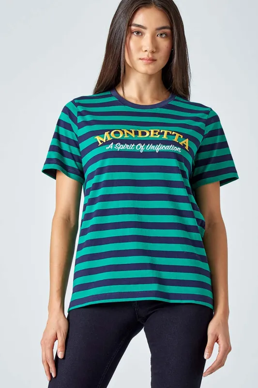 Chase Striped Logo Tee - Shamrock Stripe sold by Mondetta