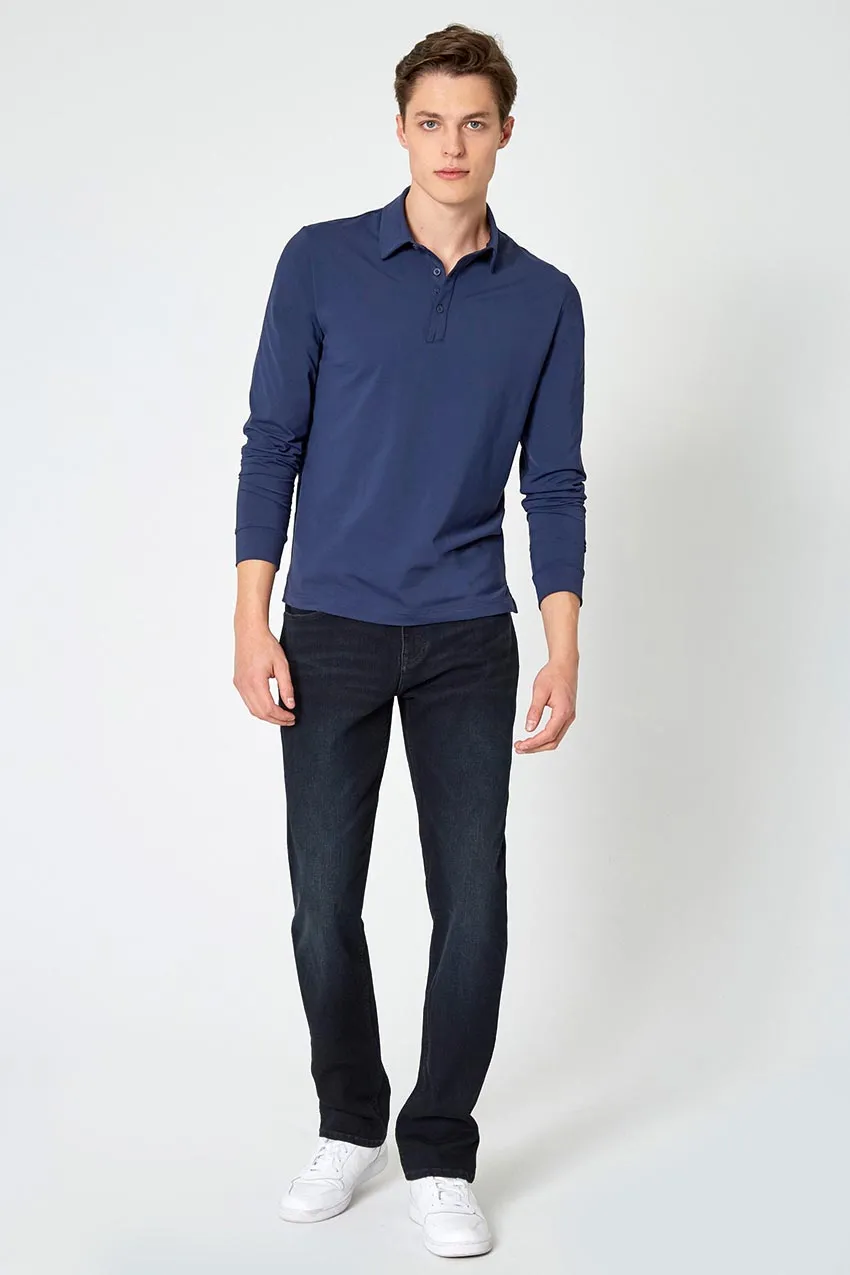 Endgame Sustainable Long Sleeve Polo - Navy Sky sold by Mondetta product image thumbnail 2