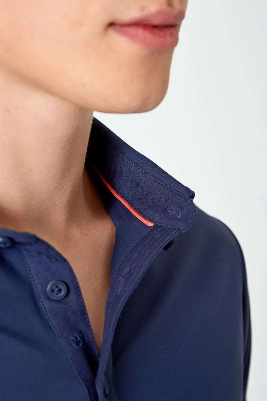 Endgame Sustainable Long Sleeve Polo - Navy Sky sold by Mondetta product image thumbnail 5