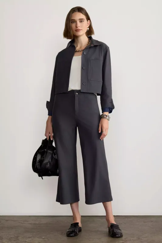 Limitless High-Rise Wide Leg Cropped Pant - Asphalt sold by Mondetta