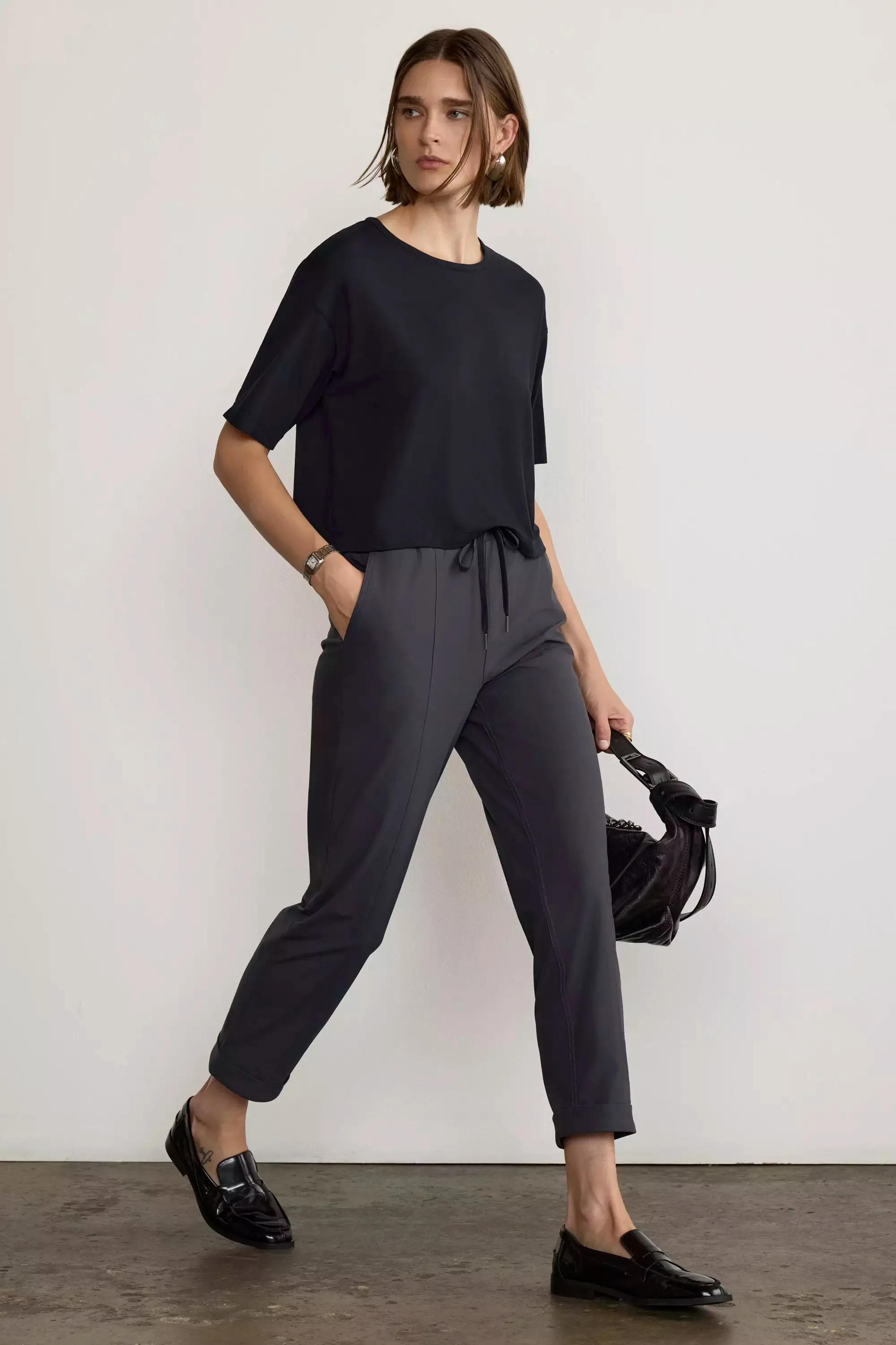 Limitless Roll Cuff Clean Cut Jogger - Asphalt sold by Mondetta