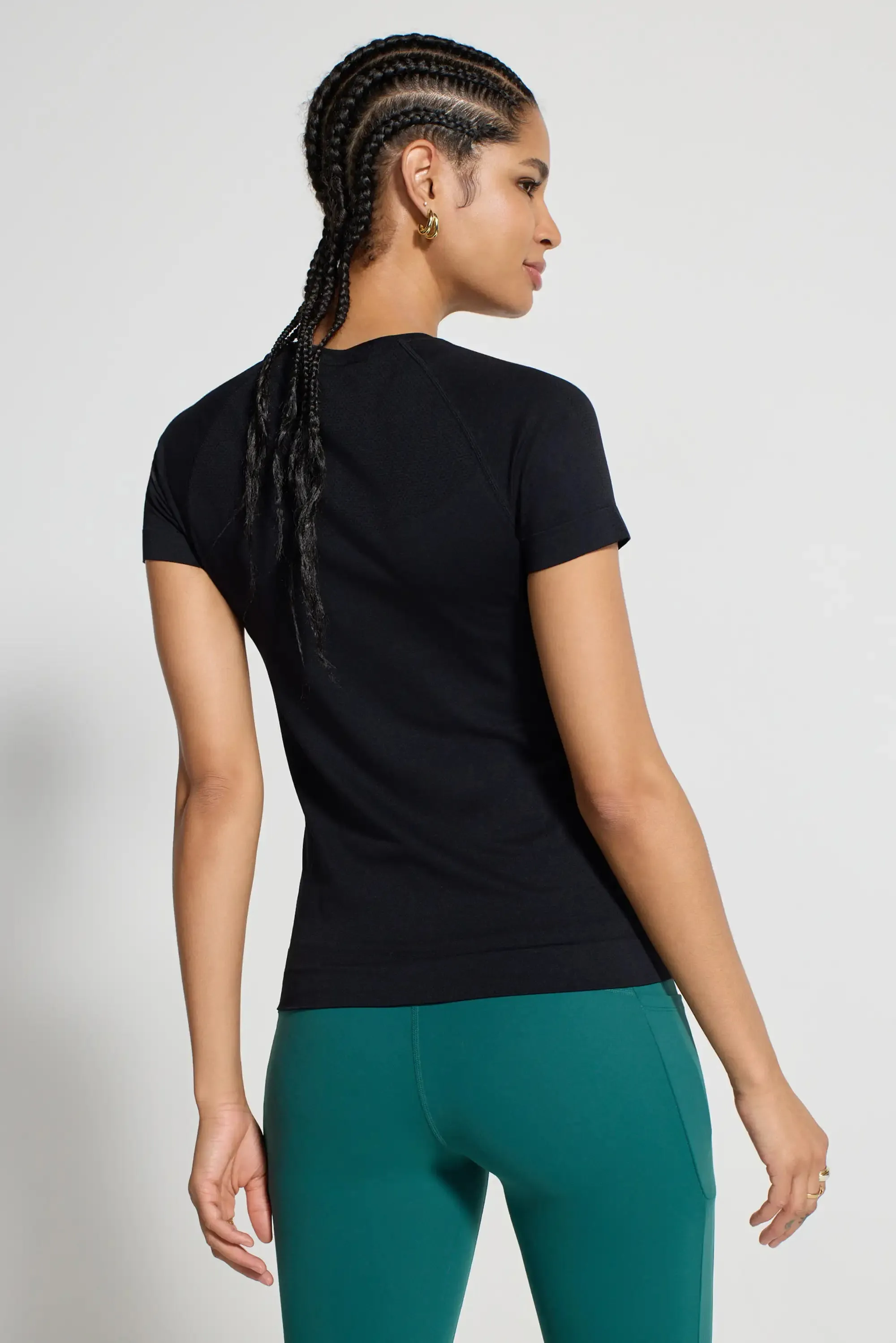 The Stretch Seamless GRS Certified Recycled Nylon T-Shirt - Black sold by Mondetta product image thumbnail 4