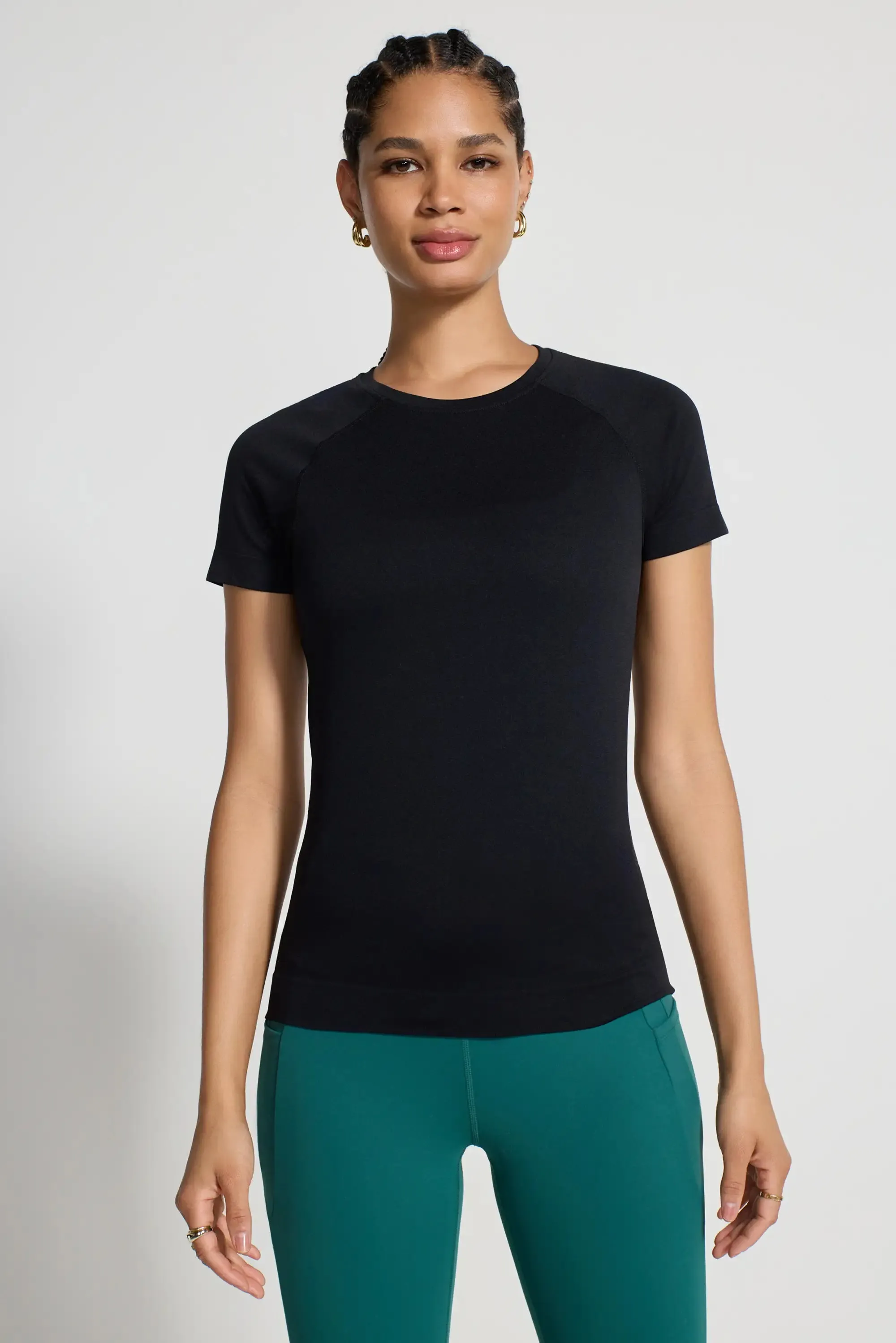 The Stretch Seamless GRS Certified Recycled Nylon T-Shirt - Black sold by Mondetta product image thumbnail 2