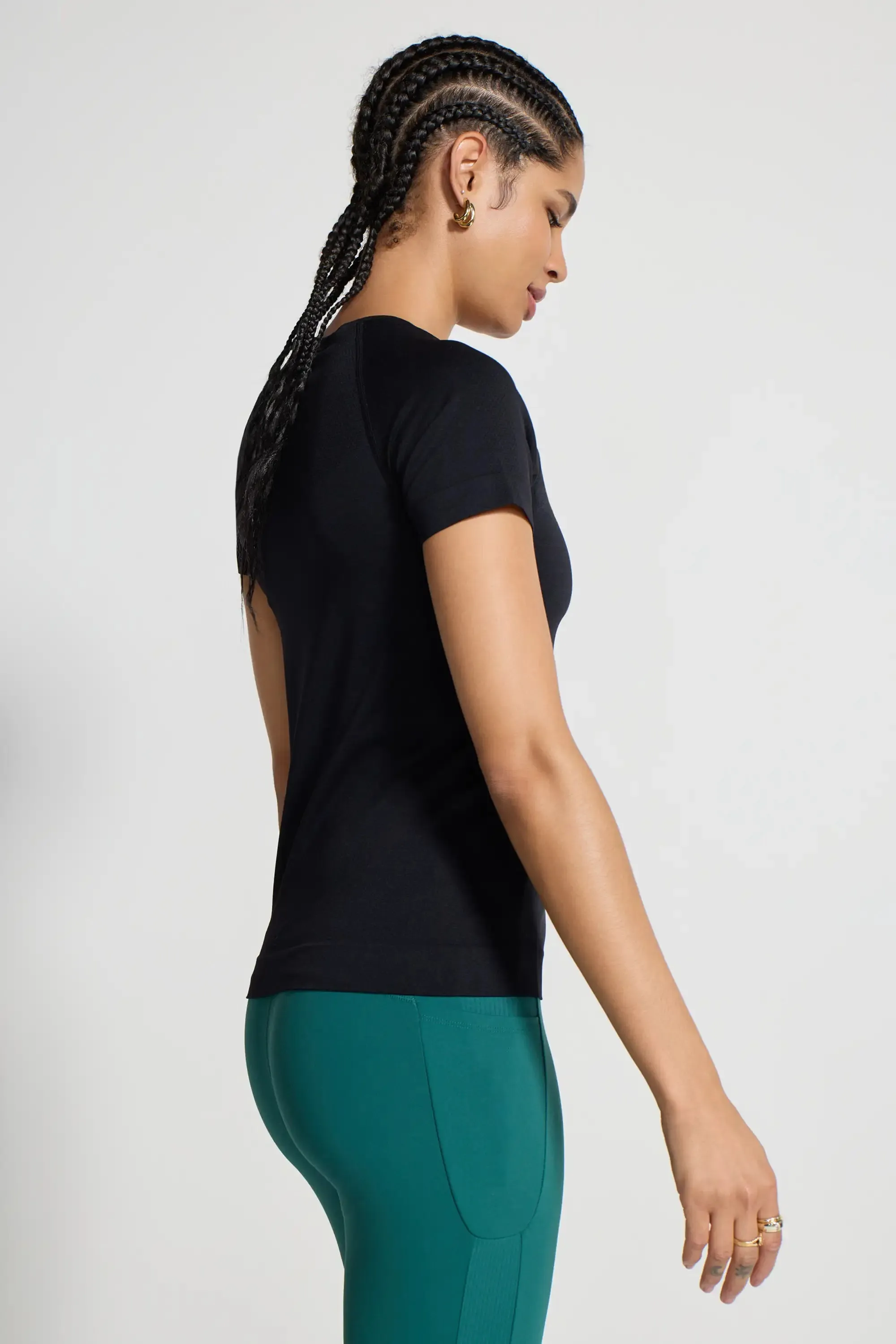 The Stretch Seamless GRS Certified Recycled Nylon T-Shirt - Black sold by Mondetta product image thumbnail 3