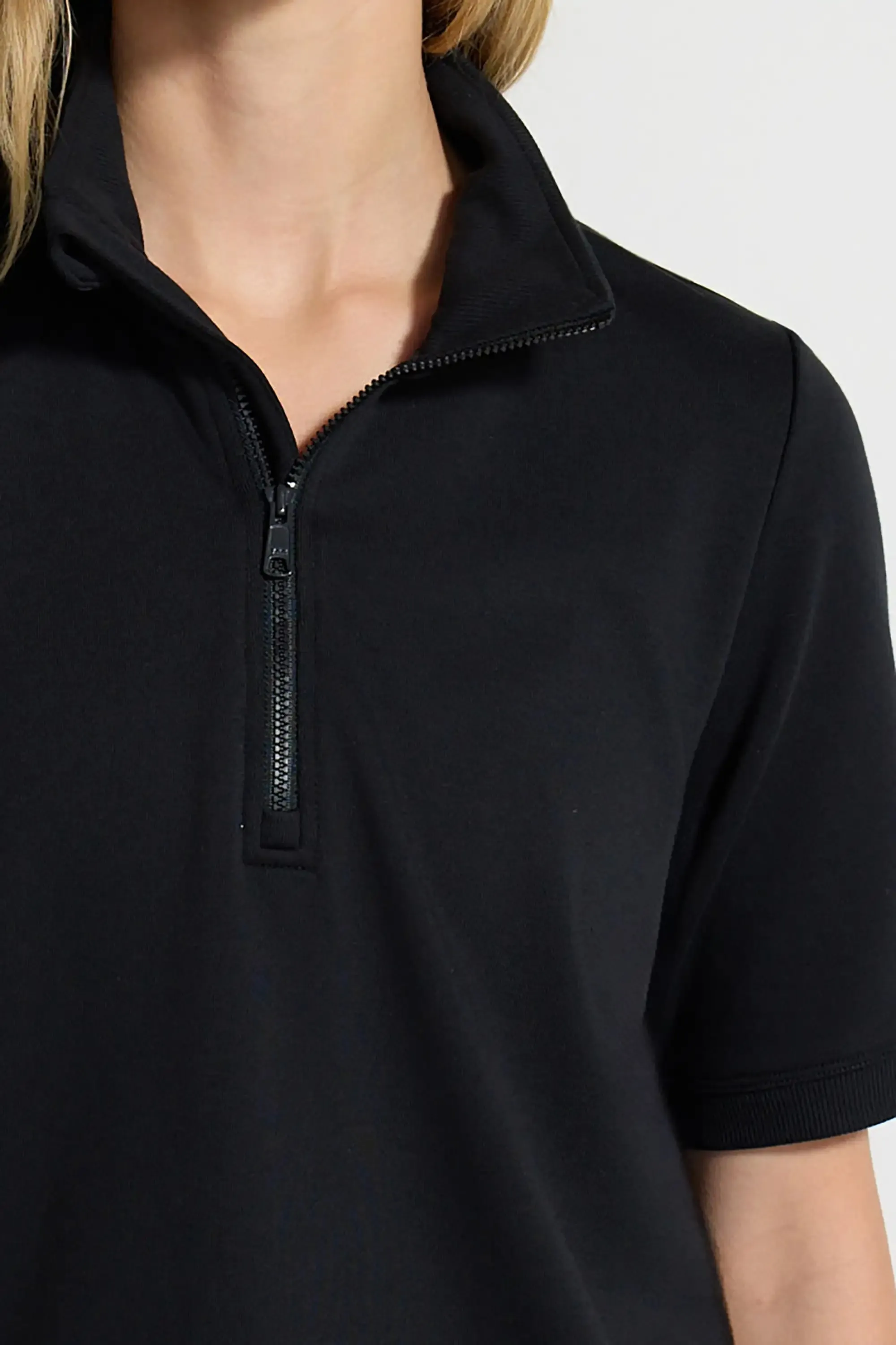 The Soft Terry GRS Certified Recycled Poly + Organic Cotton 1/4 Zip - Black sold by Mondetta product image thumbnail 5