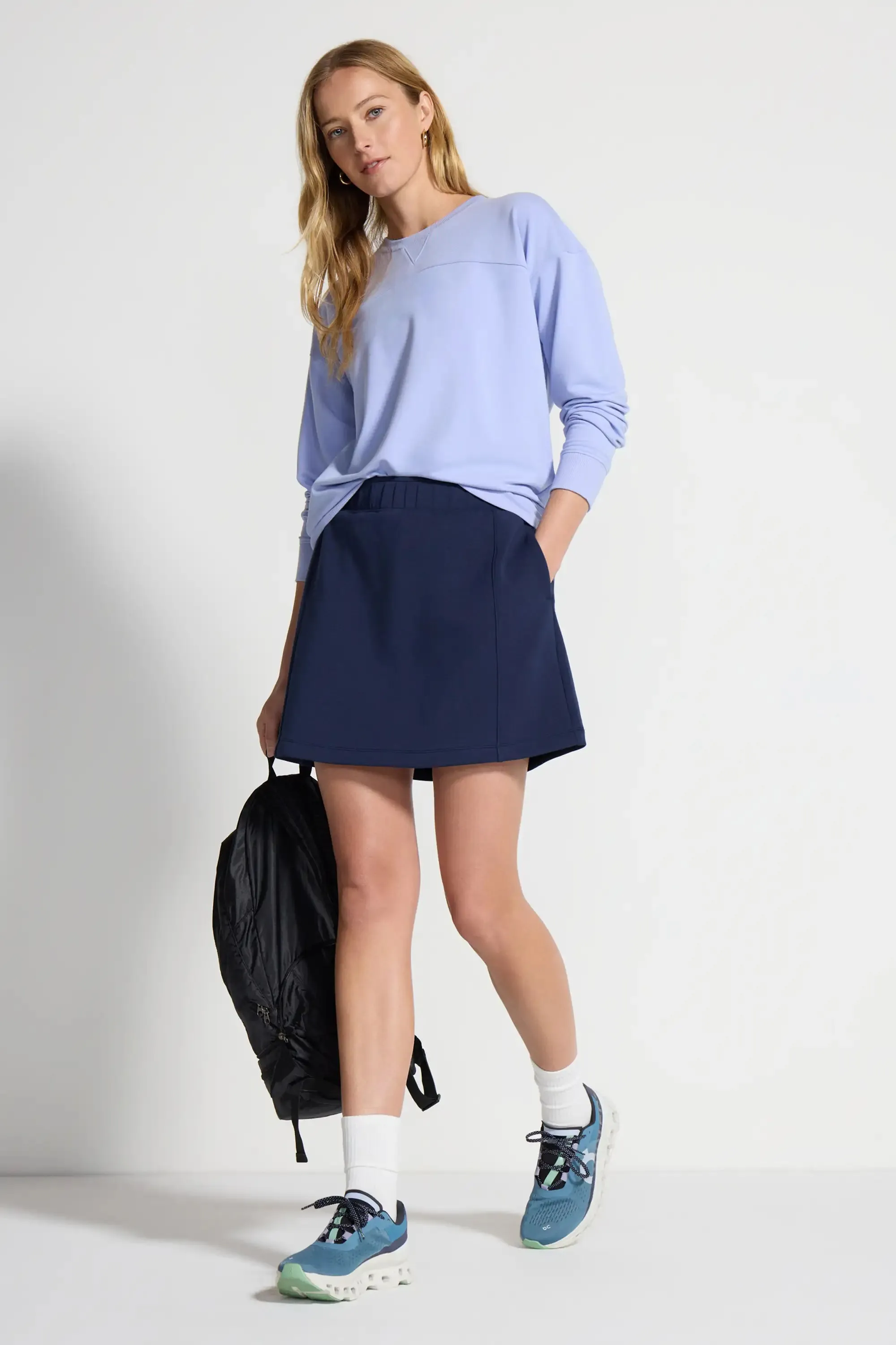 The Built-In Short GRS Certified Recycled Poly Walking Skort - Estate Blue sold by Mondetta