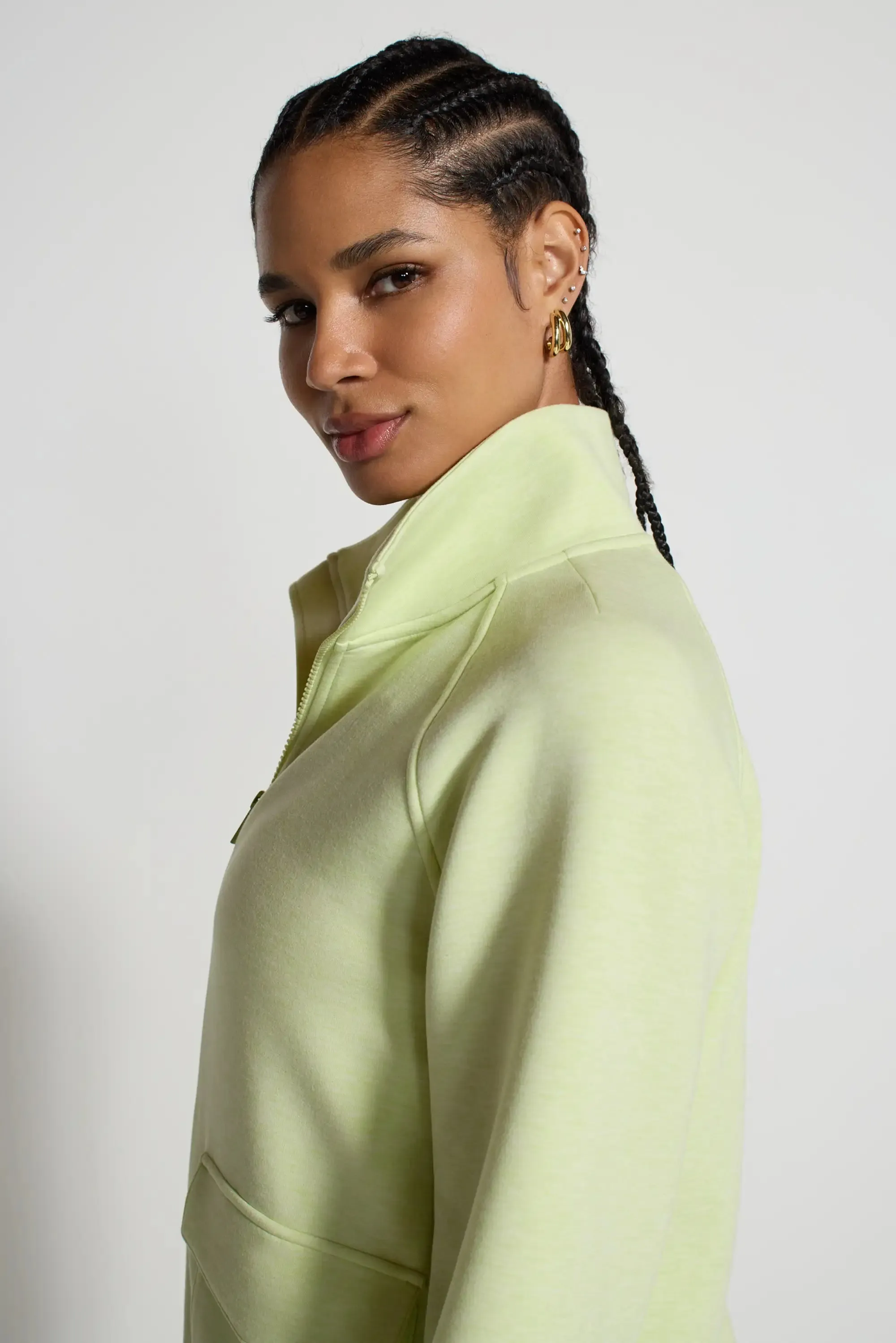 The Soft Luxe GRS Certified Recycled Poly Full Zip Top - Shadow Lime sold by Mondetta product image thumbnail 4