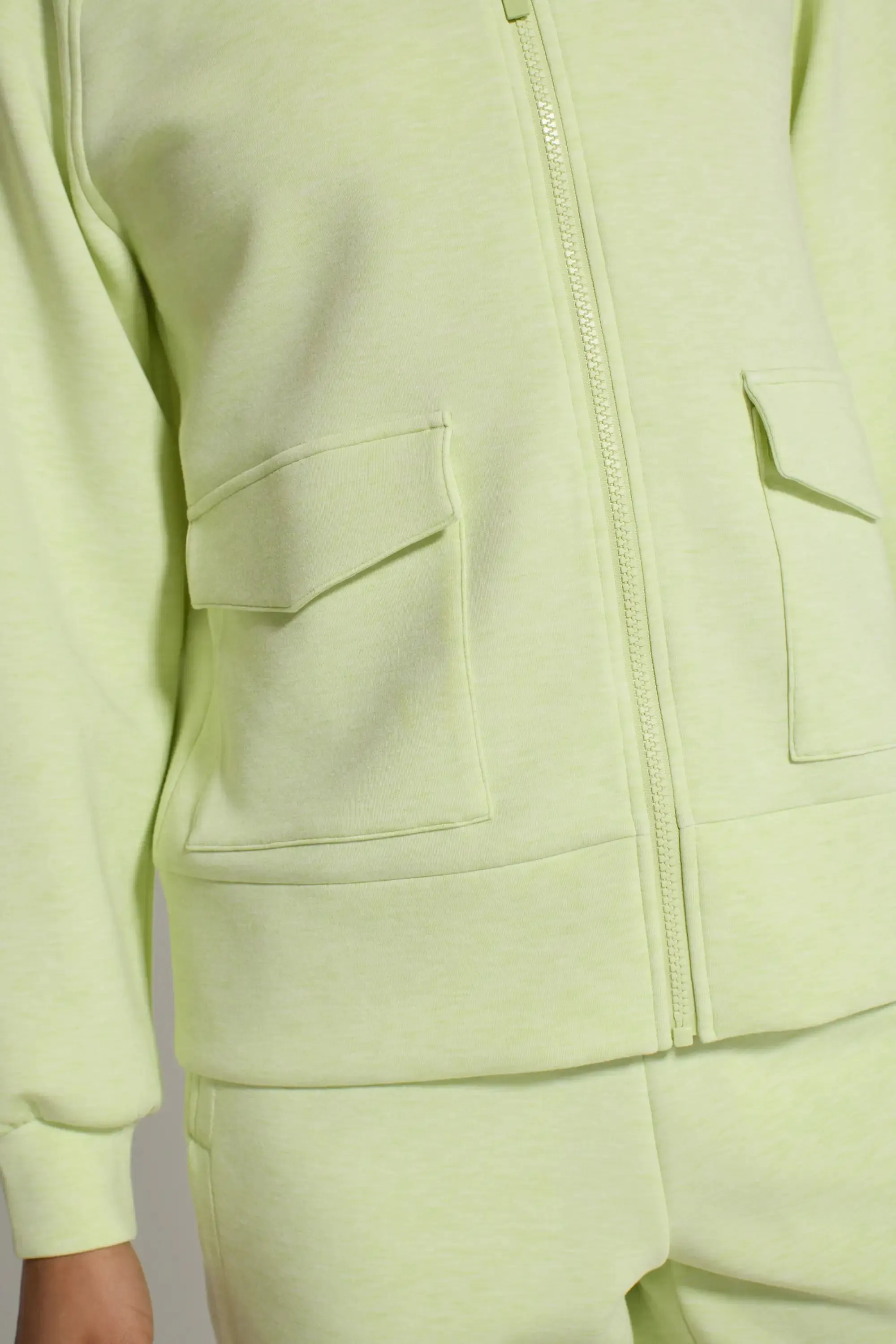 The Soft Luxe GRS Certified Recycled Poly Full Zip Top - Shadow Lime sold by Mondetta product image thumbnail 5