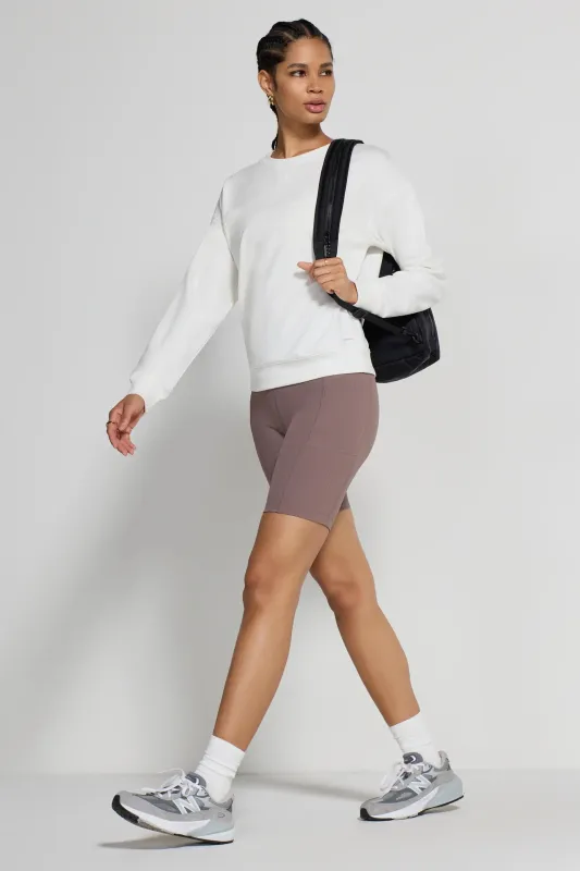 The Soft Terry GRS Certified Recycled Poly + TENCEL™ Modal Pullover - Coconut Milk sold by Mondetta