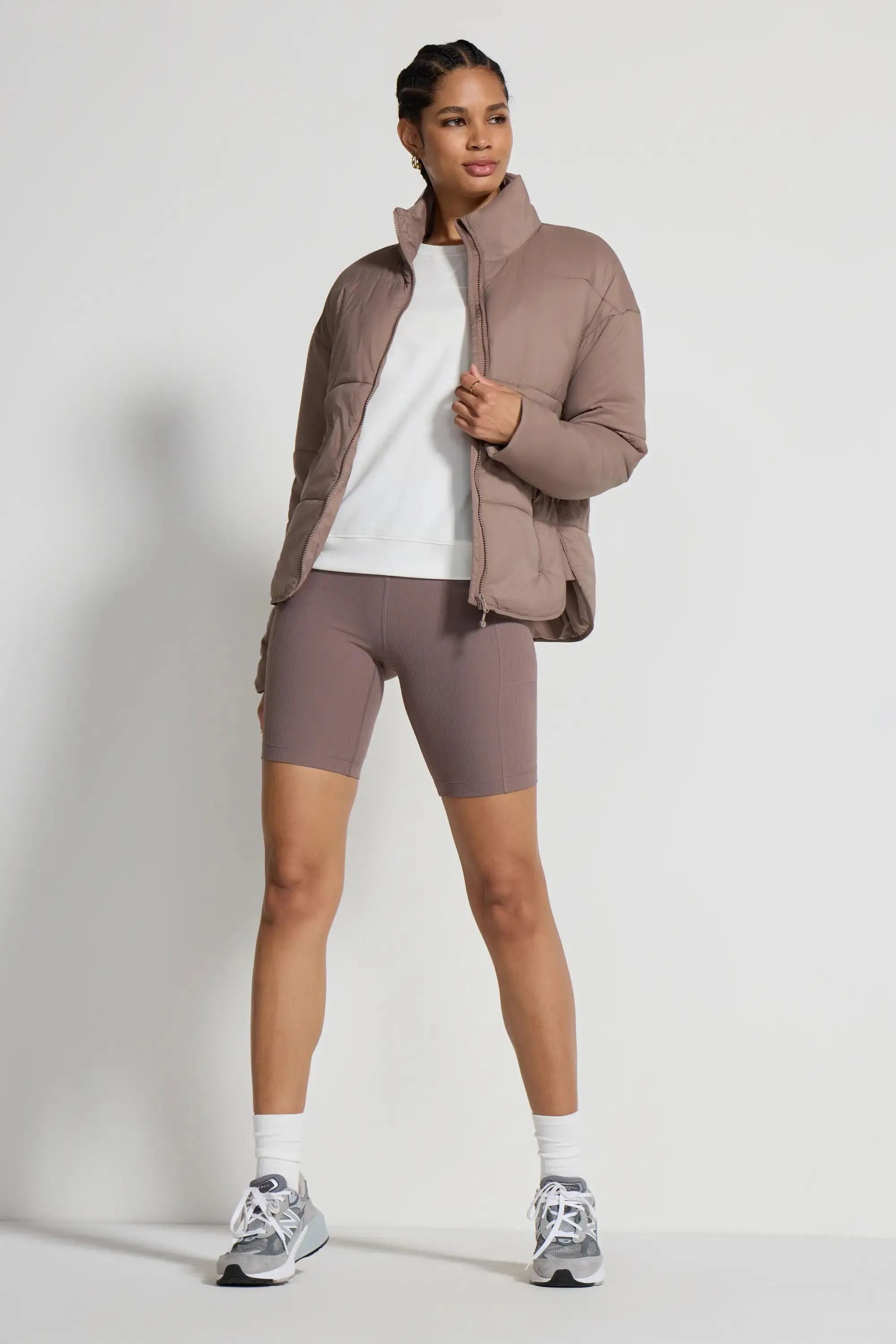 The Sorona™ Fill GRS Certified Recycled Poly Insulated Jacket - Taupe sold by Mondetta