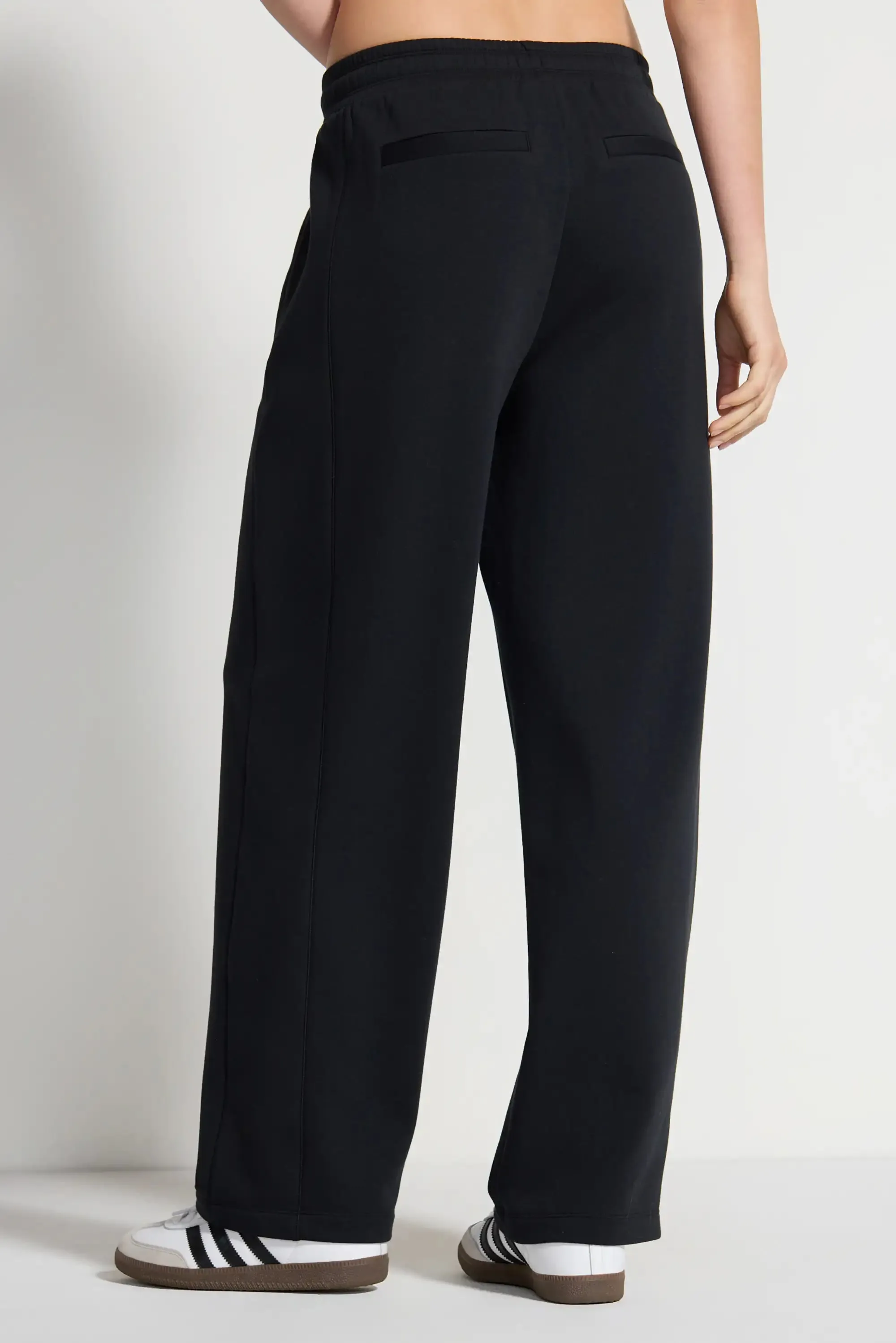 The Soft Terry GRS Certified Recycled Polyester + Organic Cotton Wide Leg Pant - Black sold by Mondetta product image thumbnail 4