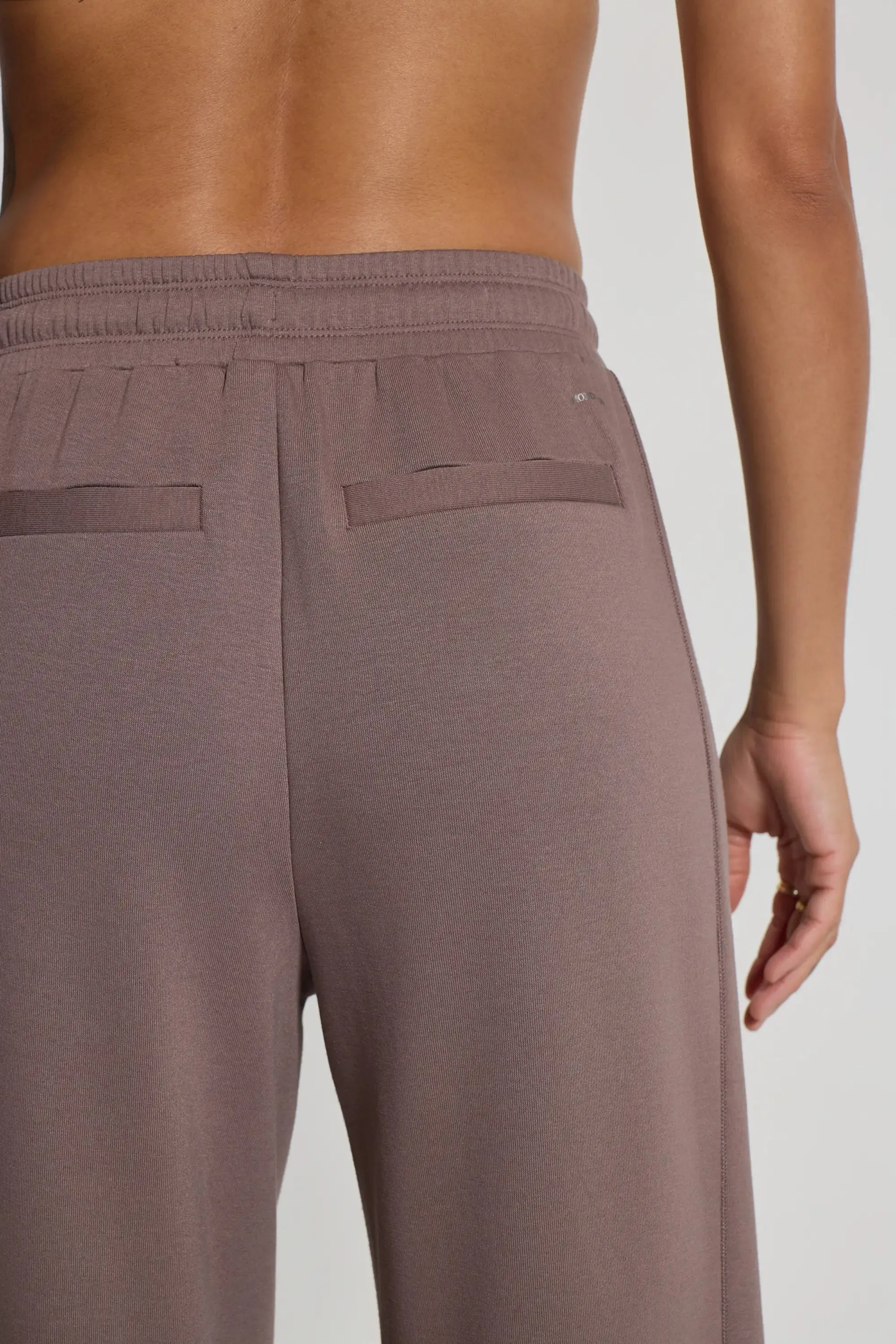 The Soft Terry GRS Certified Recycled Poly + Organic Cotton Wide Leg Pant - Iron Taupe sold by Mondetta product image thumbnail 2