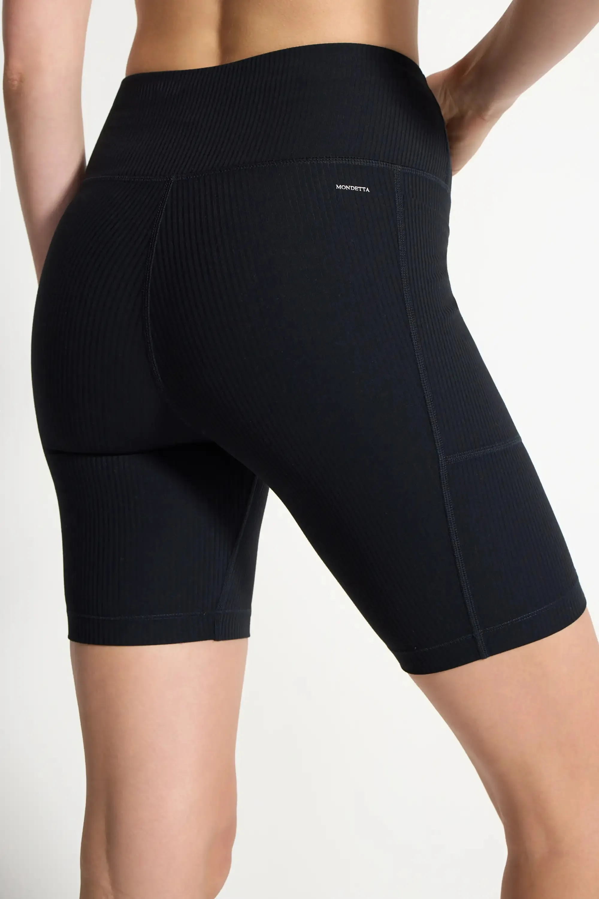 The Active Ribbed GRS Certified Recycled Nylon Bike Short - Black sold by Mondetta product image thumbnail 5