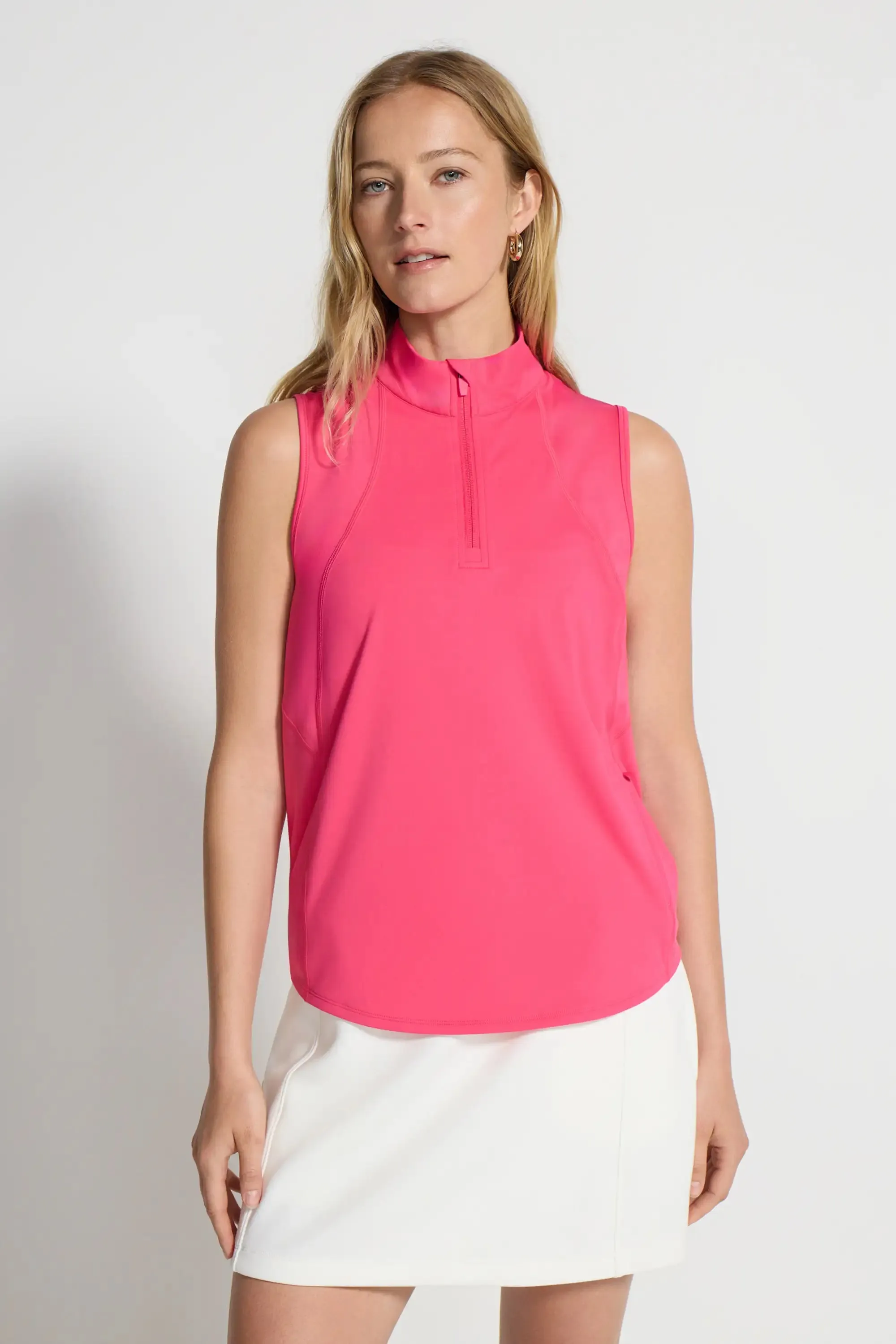 The Active Stretch GRS Certified Recycled Nylon 1/2 Zip Tank - Hot Pink sold by Mondetta product image thumbnail 3