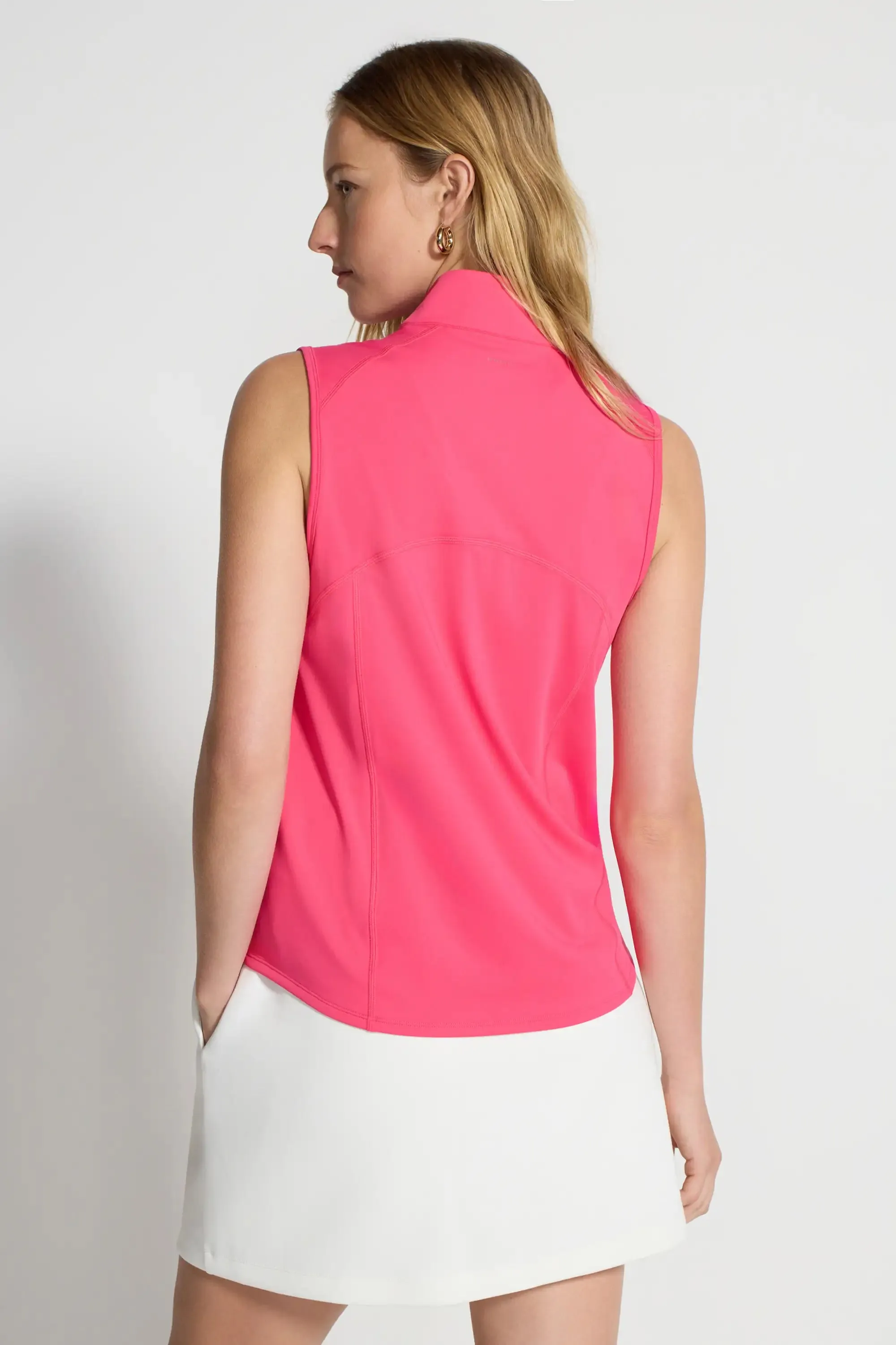 The Active Stretch GRS Certified Recycled Nylon 1/2 Zip Tank - Hot Pink sold by Mondetta product image thumbnail 5