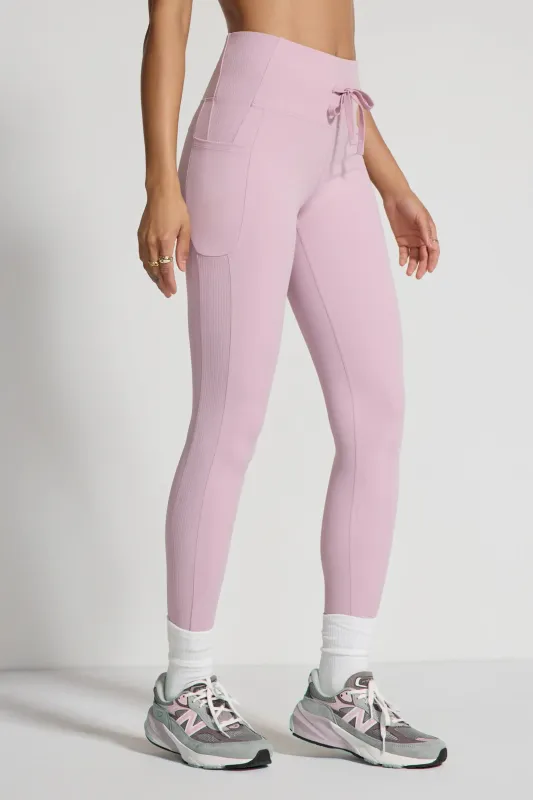 Women's Mixed Media Hike Legging - Pink sold by Mondetta