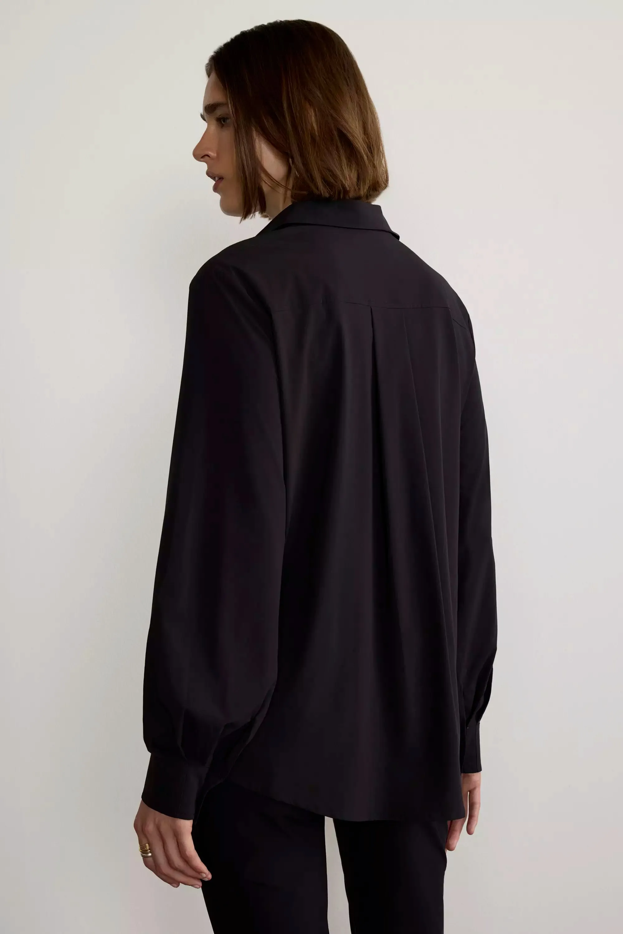 Resource Relaxed Blouse with Pleated Sleeve Cuff Detail - Black sold by Mondetta product image thumbnail 3