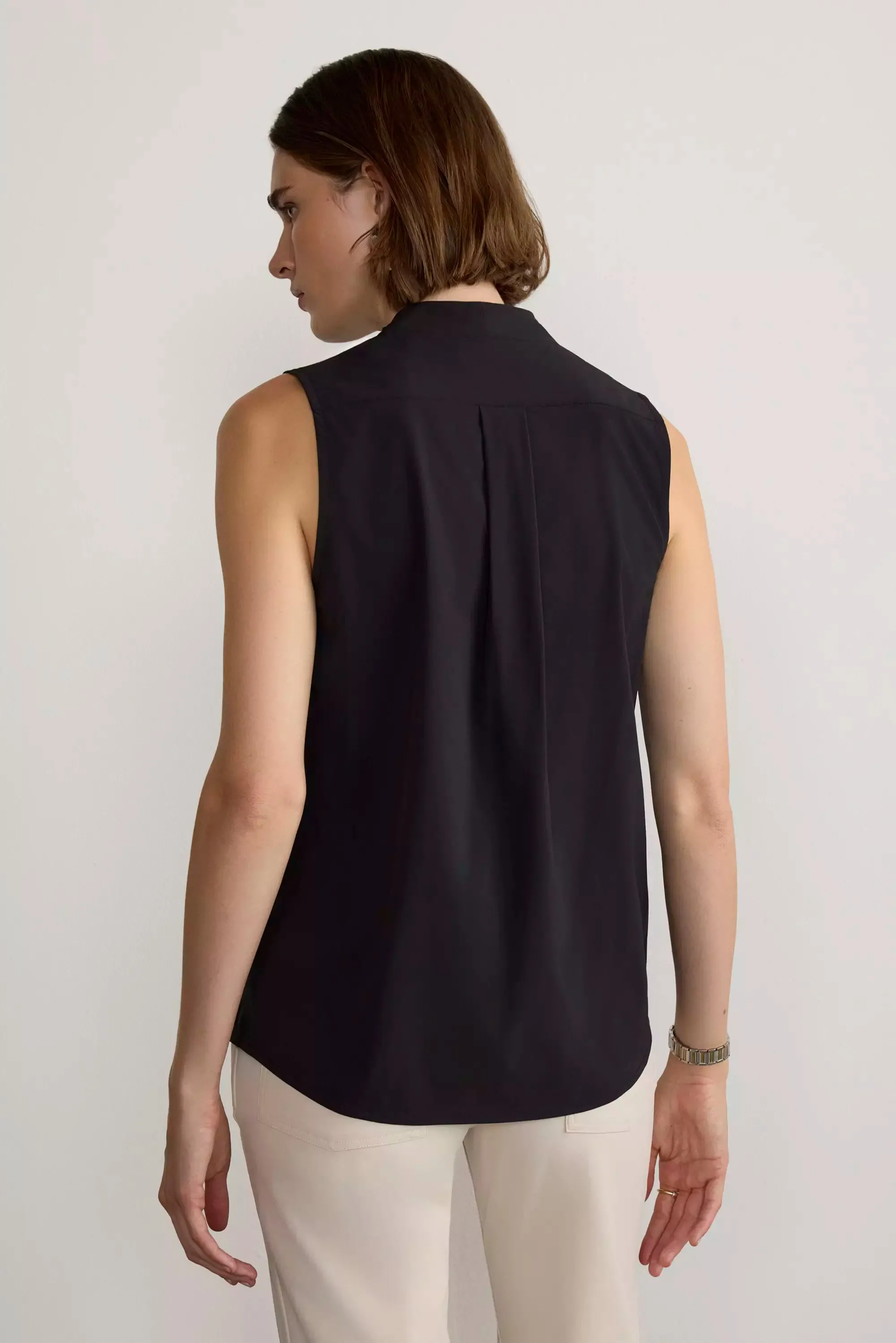 Resource Sleeveless V-Neck Blouse with Pleats - Black sold by Mondetta product image thumbnail 3