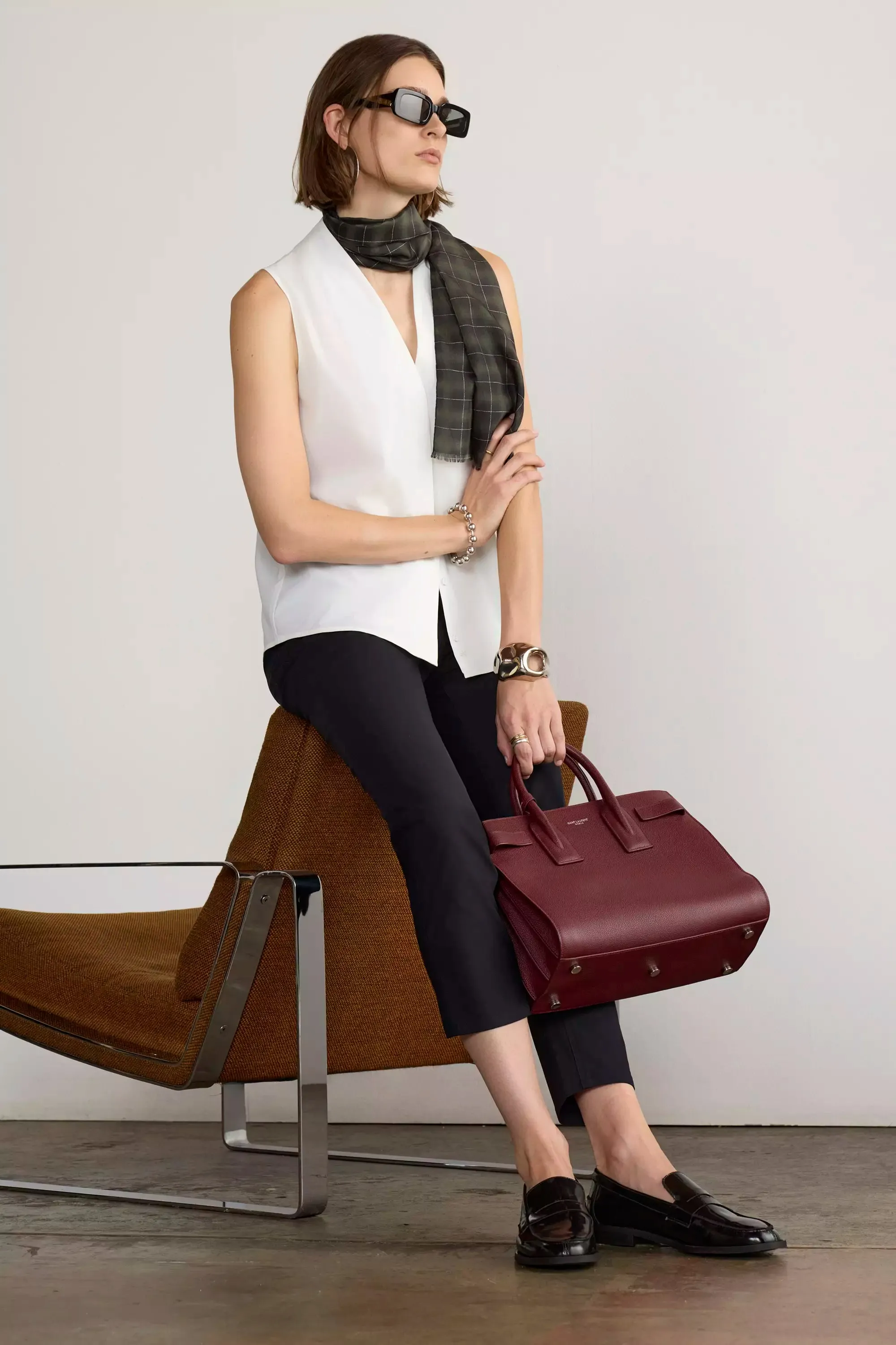 Resource Sleeveless V-Neck Blouse with Pleats - Bright White sold by Mondetta product image thumbnail 5