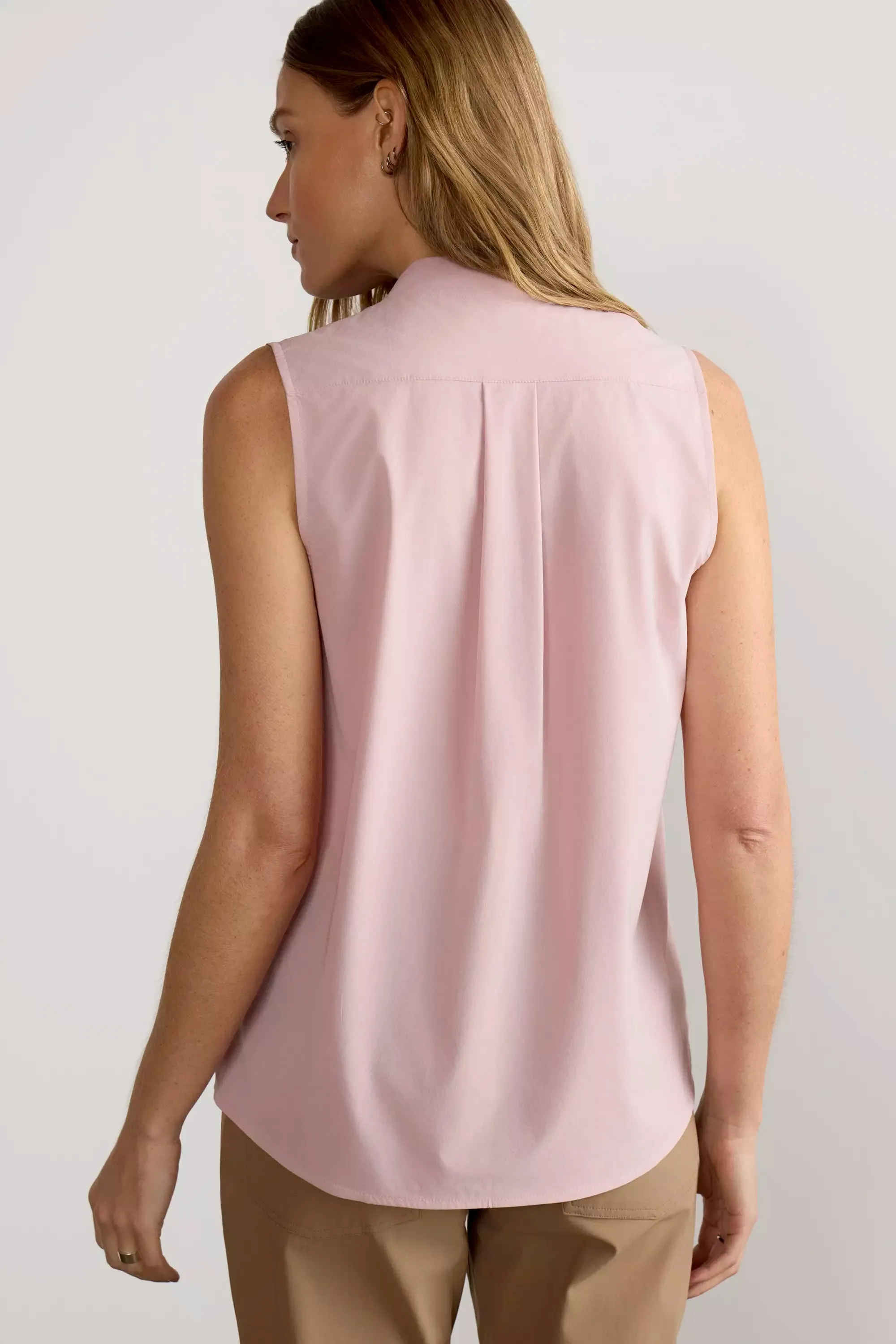 Resource Sleeveless V-Neck Blouse with Pleats - Pale Mauve sold by Mondetta product image thumbnail 3
