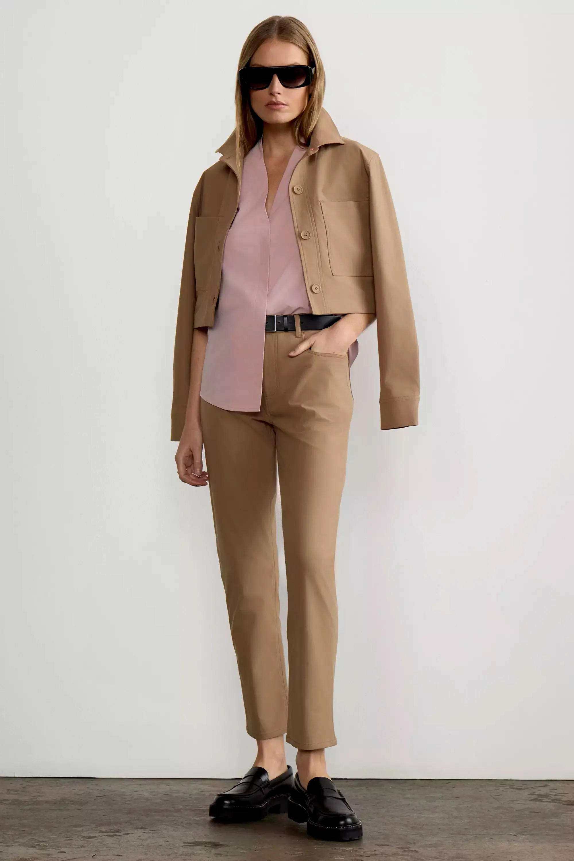 Resource Sleeveless V-Neck Blouse with Pleats - Pale Mauve sold by Mondetta