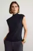 Expression Sleeveless Mock Neck Top - Black sold by Mondetta