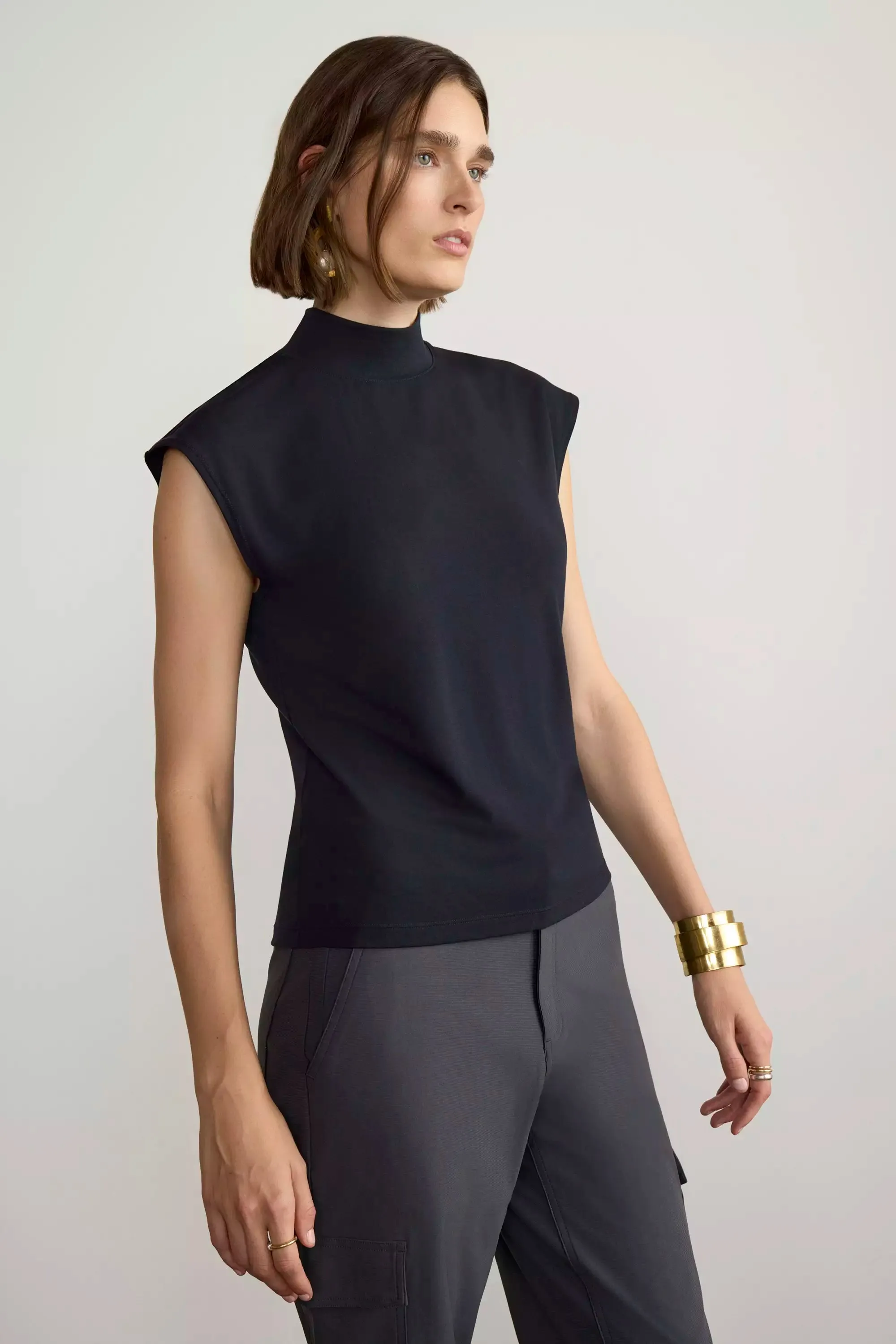 Expression Sleeveless Mock Neck Top - Black sold by Mondetta product image thumbnail 2